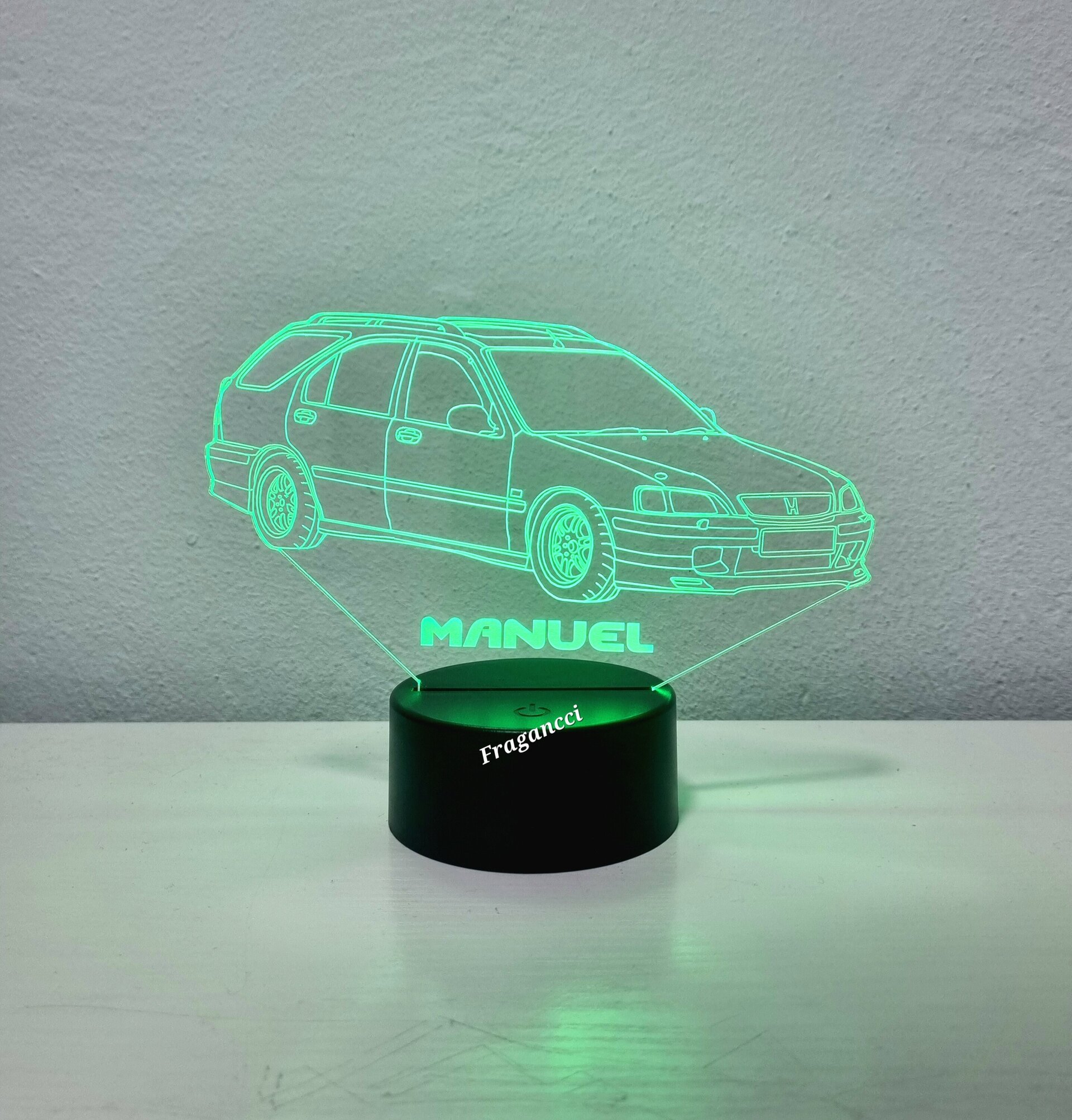 Lampara led 3d Hond a Civi c personalizable, Lámpara led sobremesa - 8