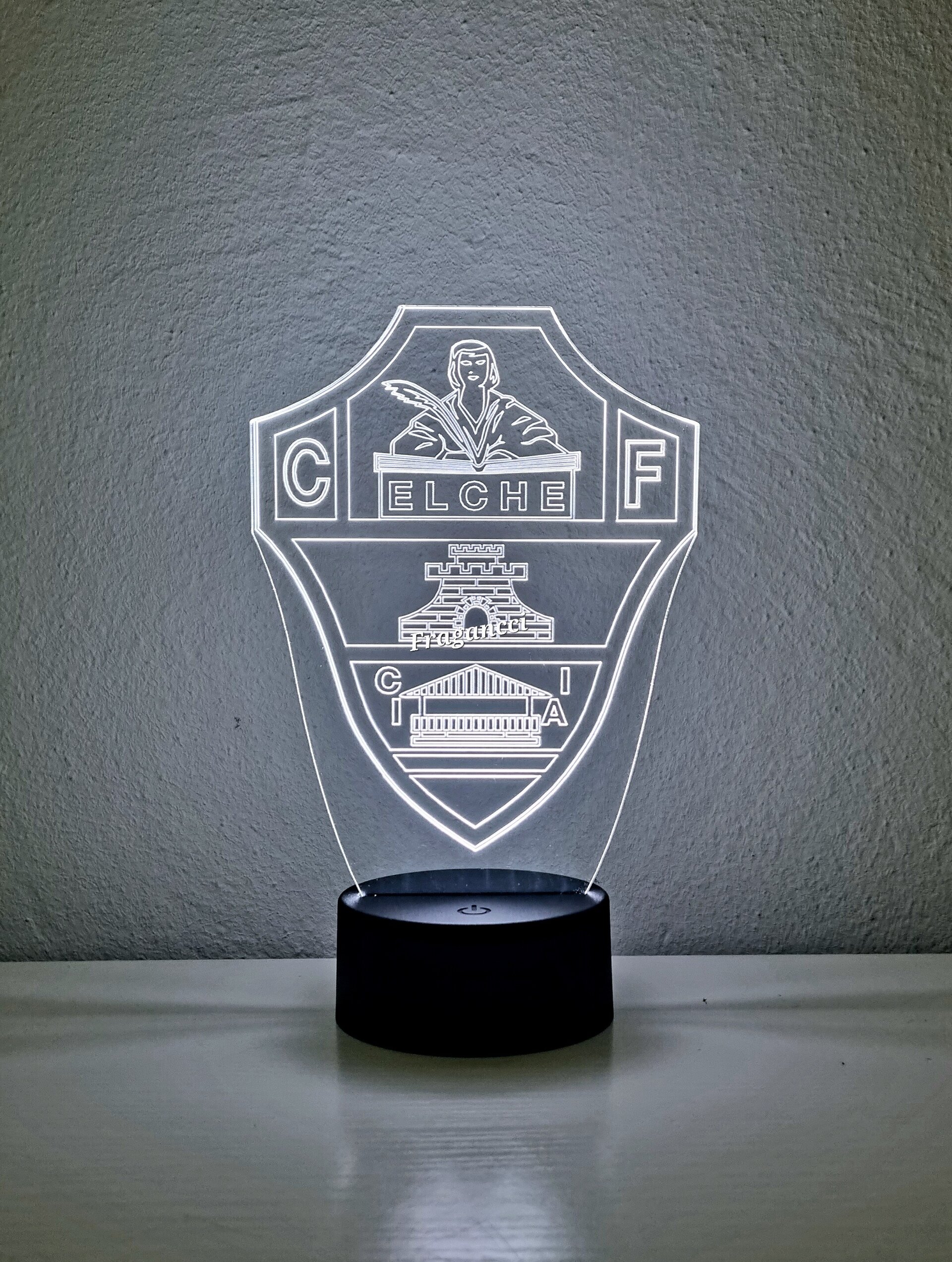 Lampara led 3d Escudo Futbol Elche personalizable, Lámpara led sobremesa - 5