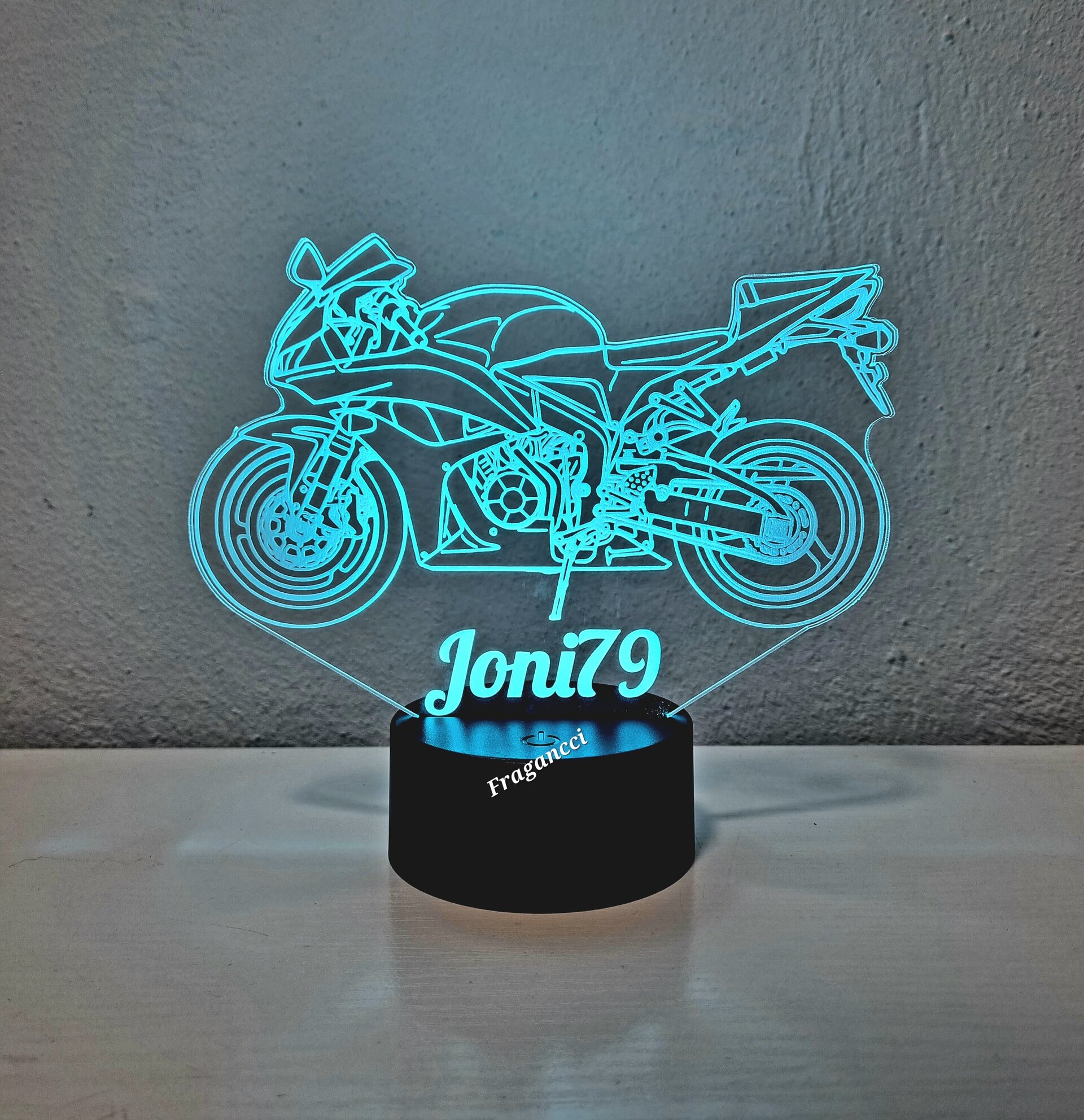 Lampara led 3d moto Hond a Cbr 600 RR 2008 personalizable, Lámpara led sobremesa - 4