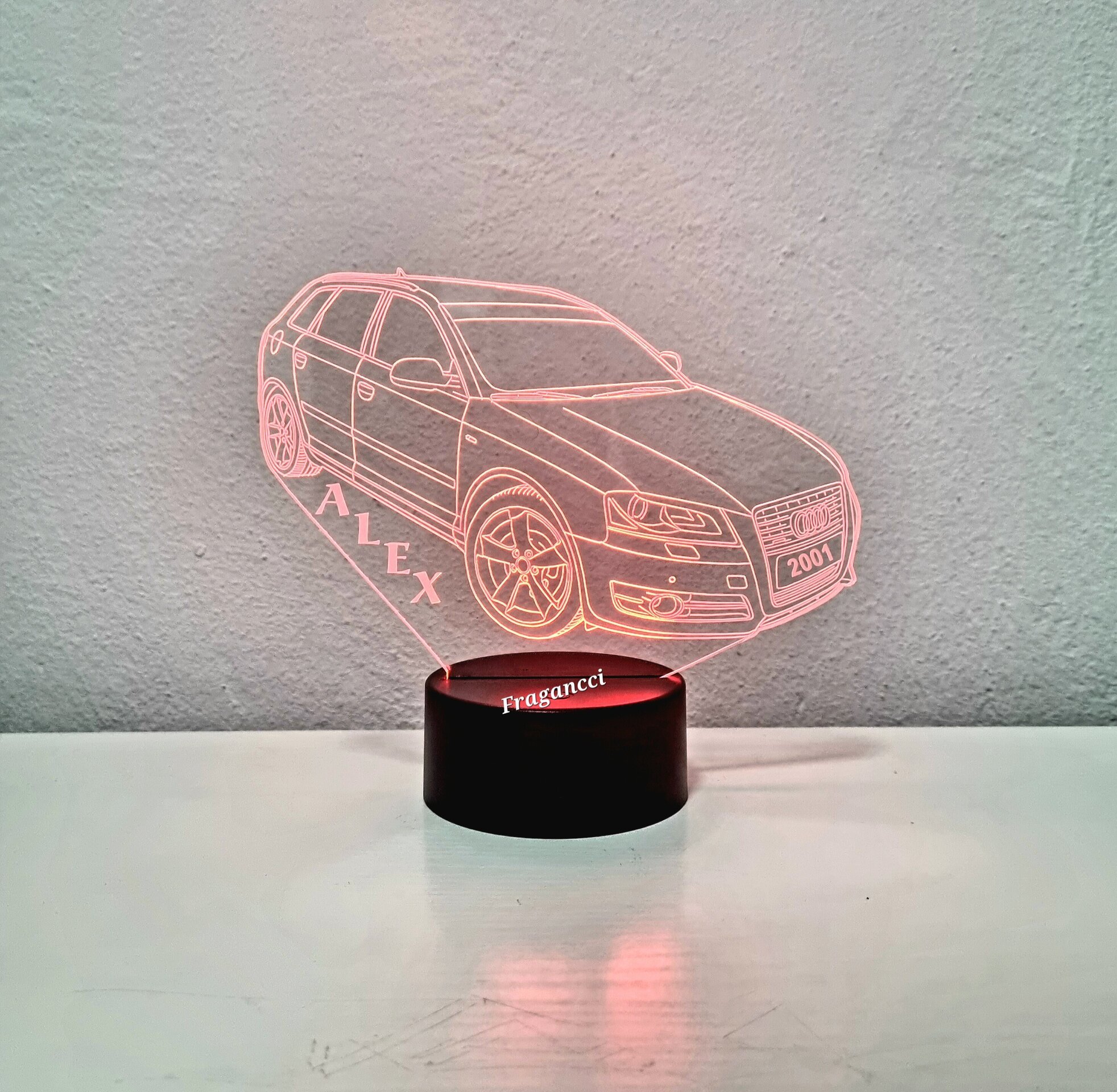 Lampara led 3d Aud i A3 Sportback Sline personalizable, Lámpara led sobremesa - 6