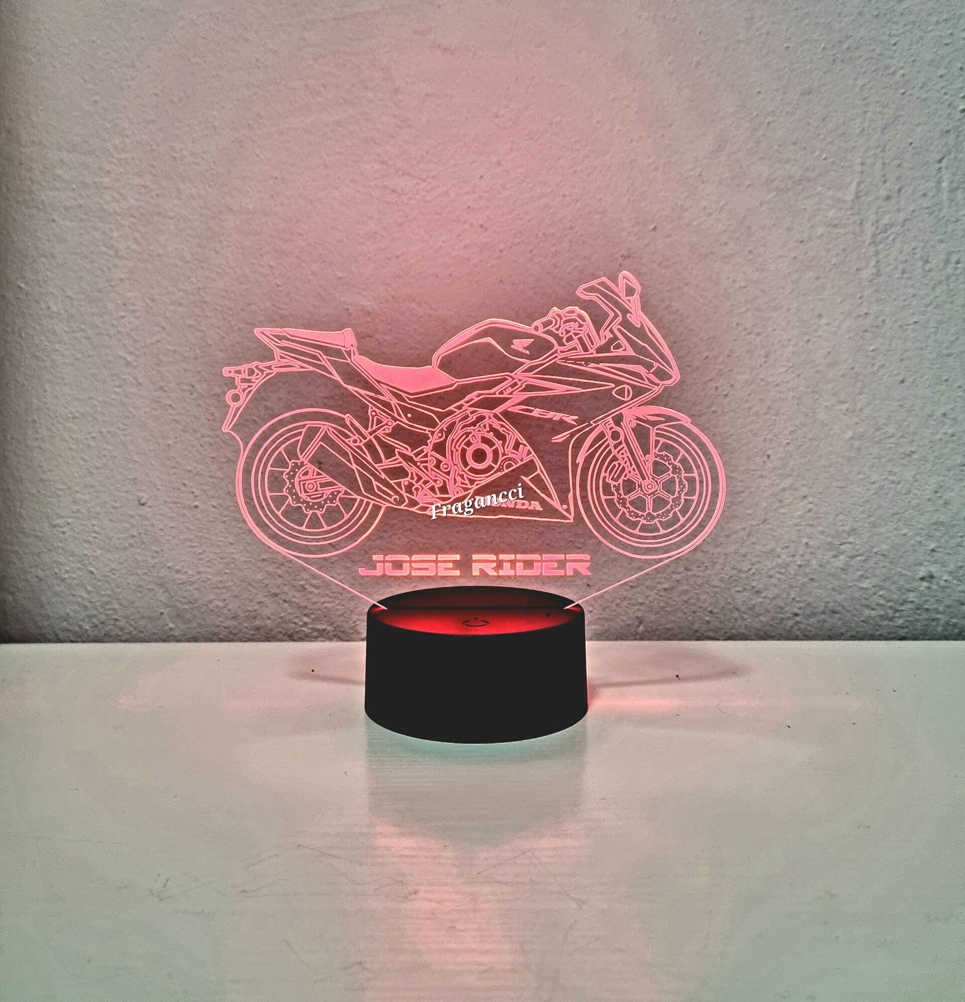 Lampara led 3d moto Hond a Cbr 500 R personalizable, Lámpara led sobremesa - 8