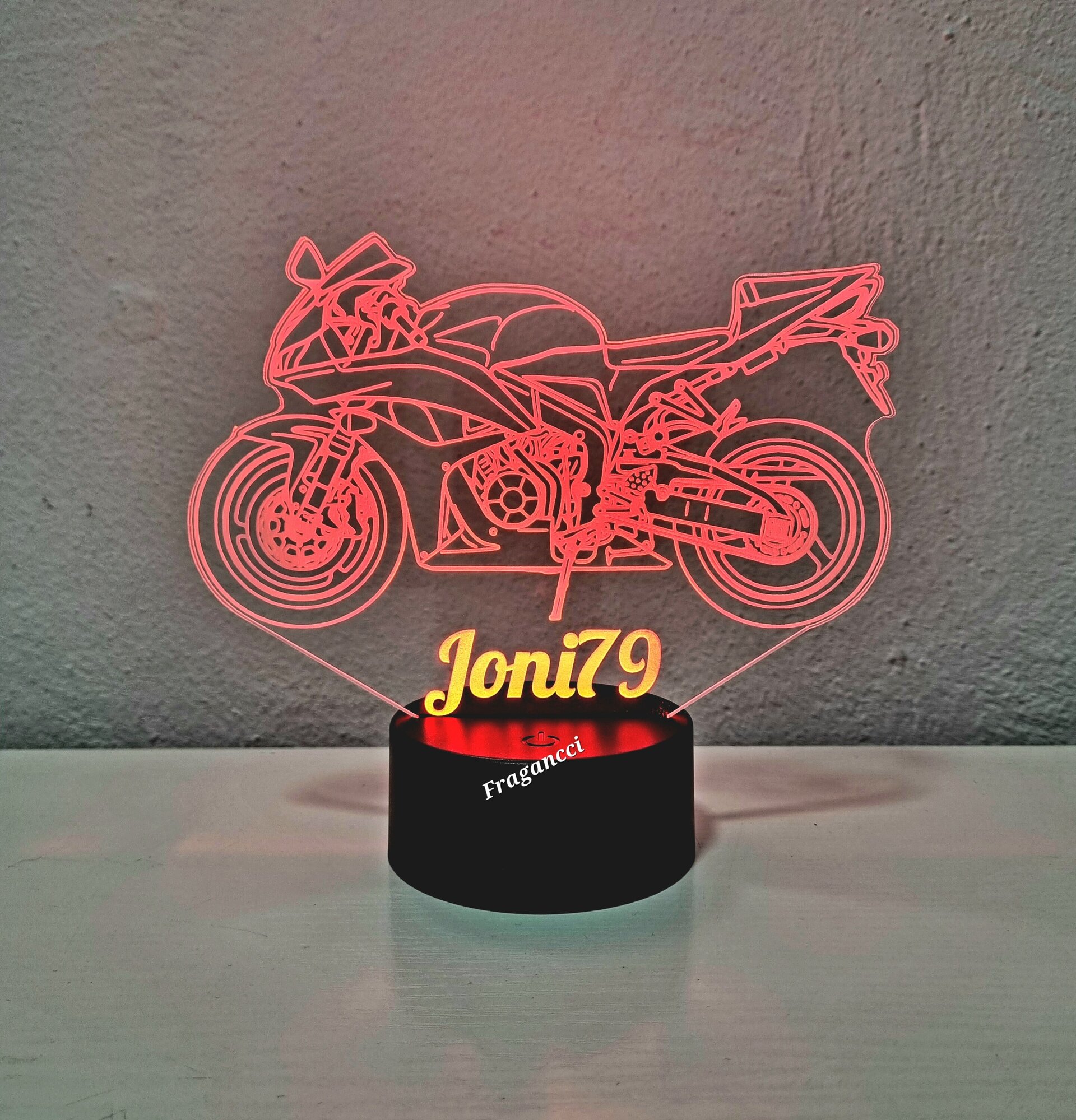 Lampara led 3d moto Hond a Cbr 600 RR 2008 personalizable, Lámpara led sobremesa - 8