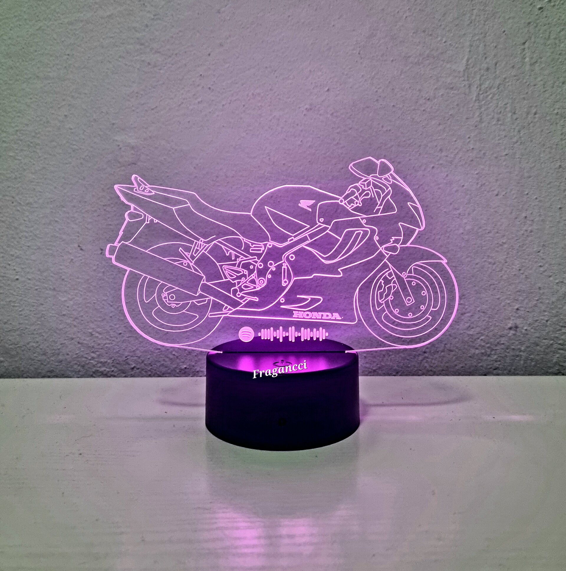 Lampara led 3d moto Hond a Cbr 600 F4 personalizable, Lámpara led sobremesa - 6
