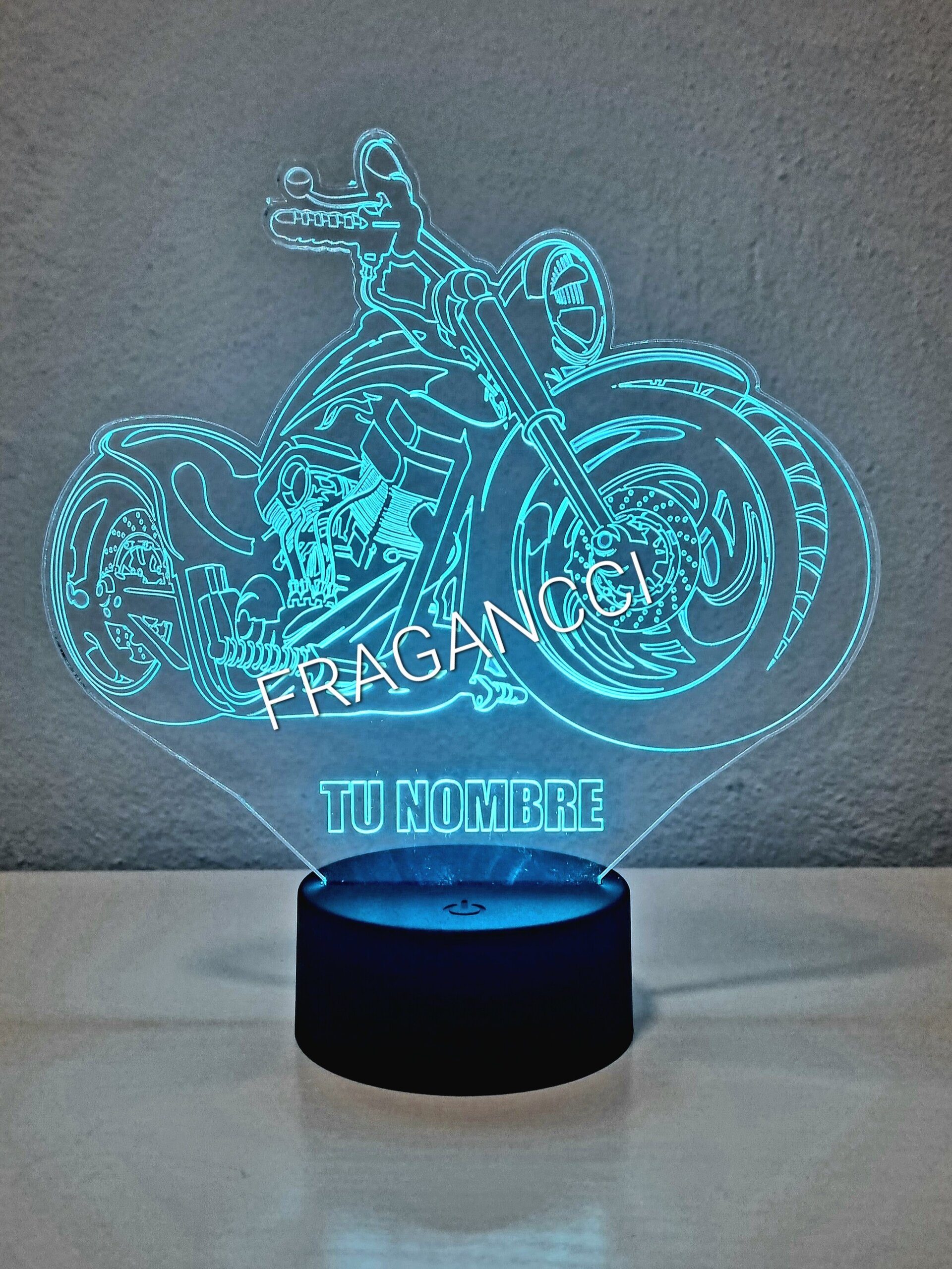 Lampara led 3d moto custom personalizable, Lámpara led sobremesa - 4