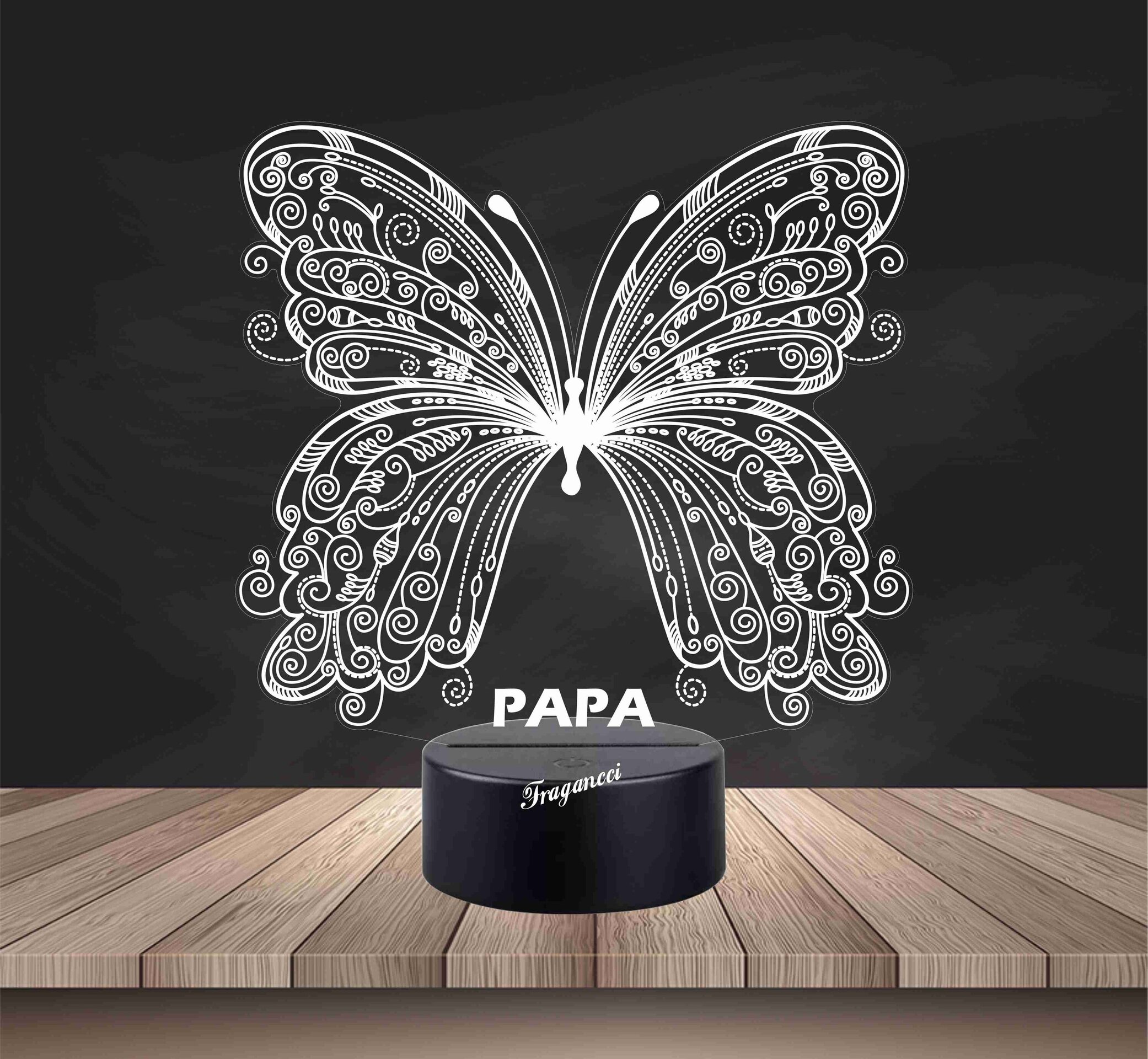 Lampara led 3d Animal Mariposa personalizable, Lámpara led sobremesa - 2