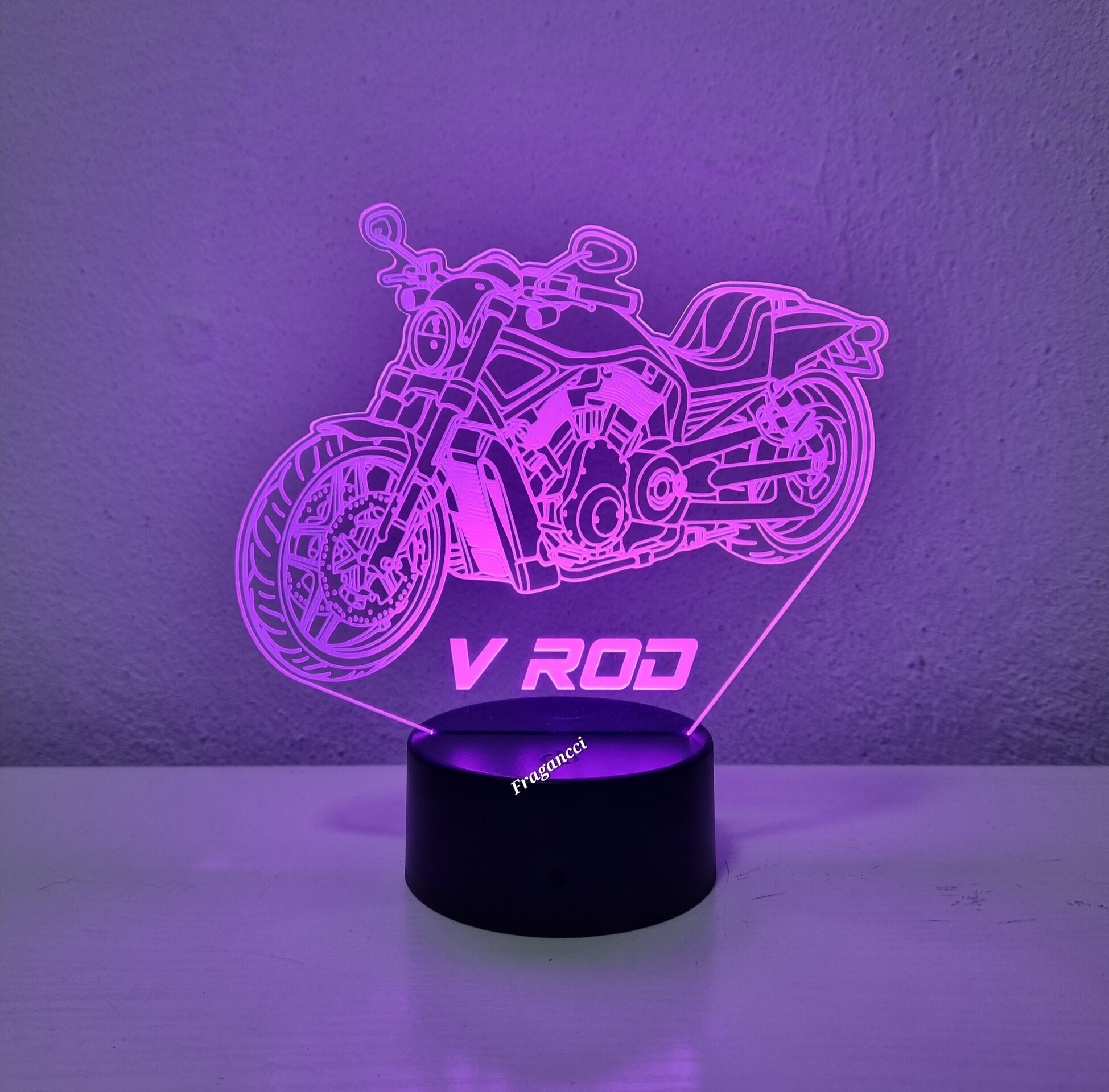 Lampara led 3d moto Hd V Rod personalizable, Lámpara led sobremesa - 8