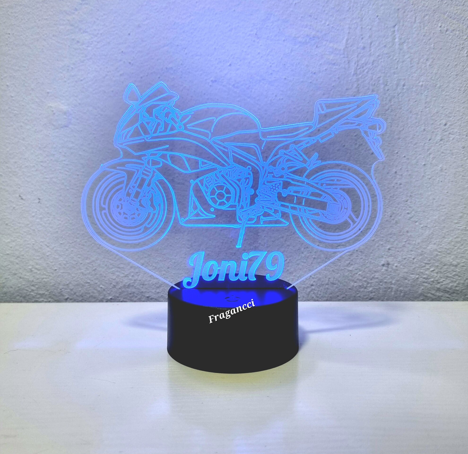 Lampara led 3d moto Hond a Cbr 600 RR 2008 personalizable, Lámpara led sobremesa - 9