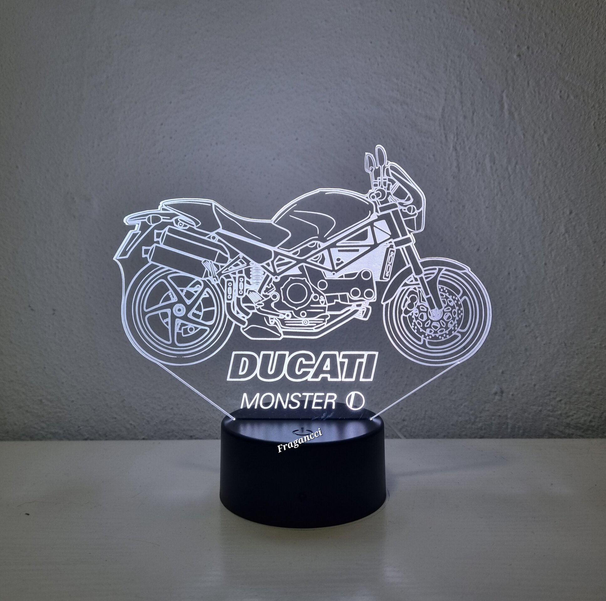 Lampara led 3d moto Ducat i Monster 696 personalizable, Lámpara led sobremesa - 5