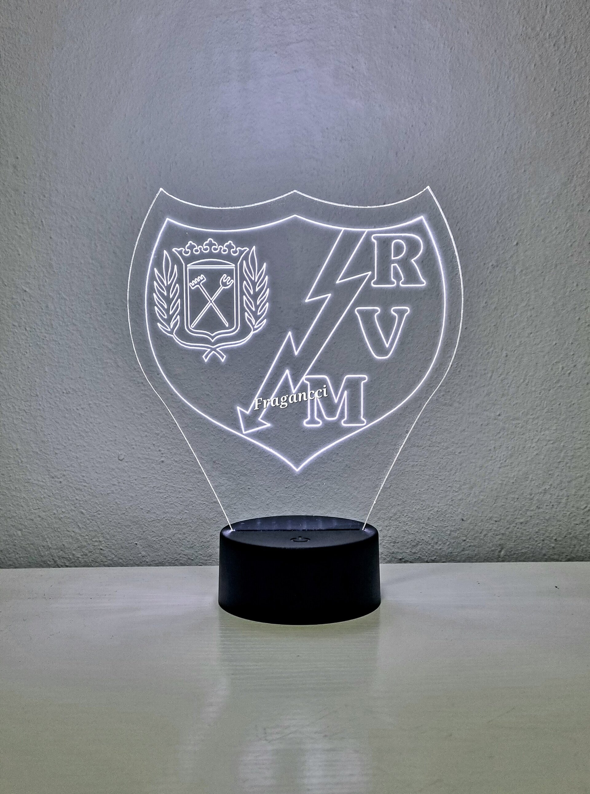 Lampara led 3d Escudo Futbol R Vallecano personalizable, Lámpara sobremesa - 7