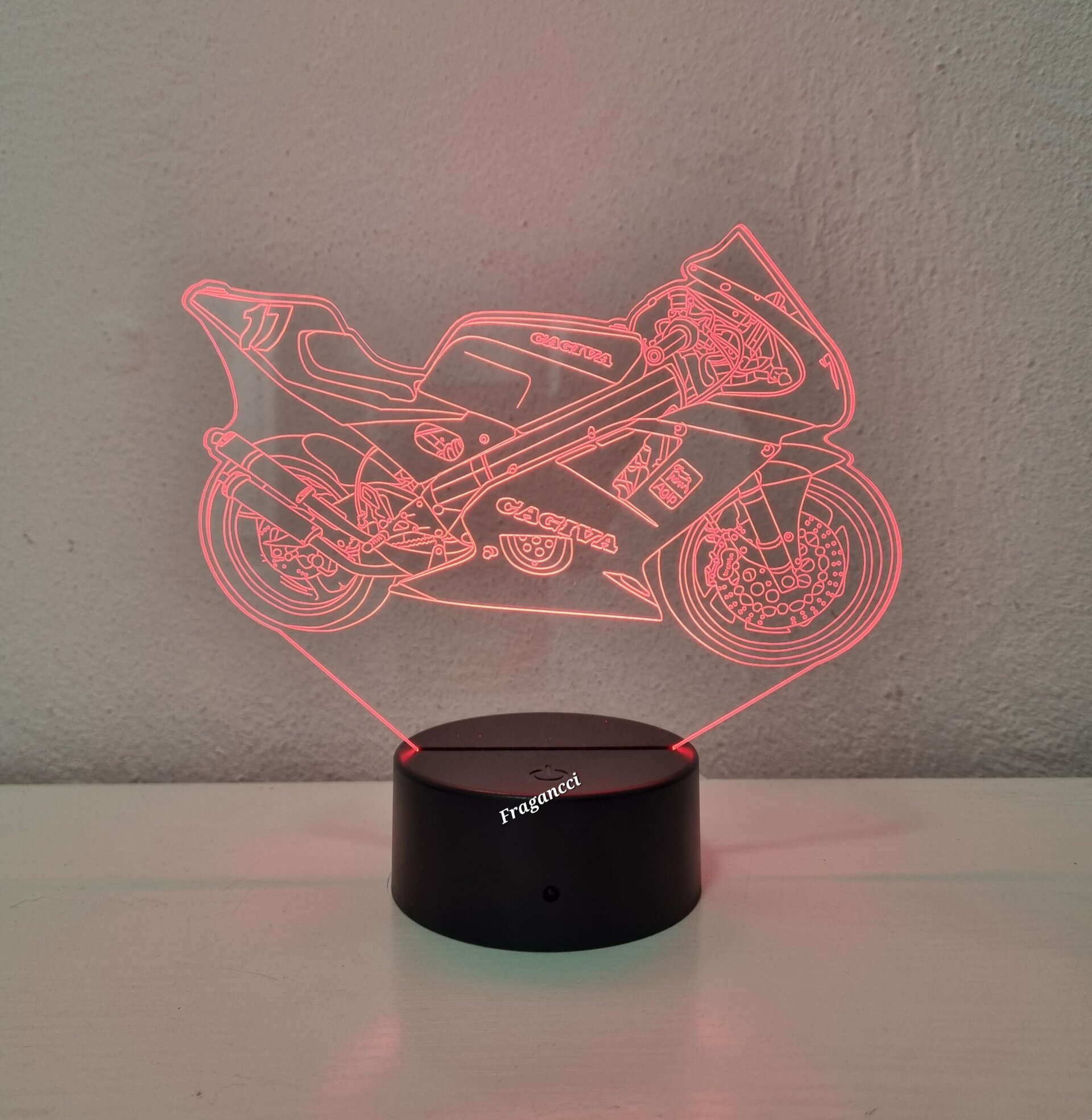 Lampara led 3d Cagiva Competicion personalizable, Lámpara led sobremesa - 9