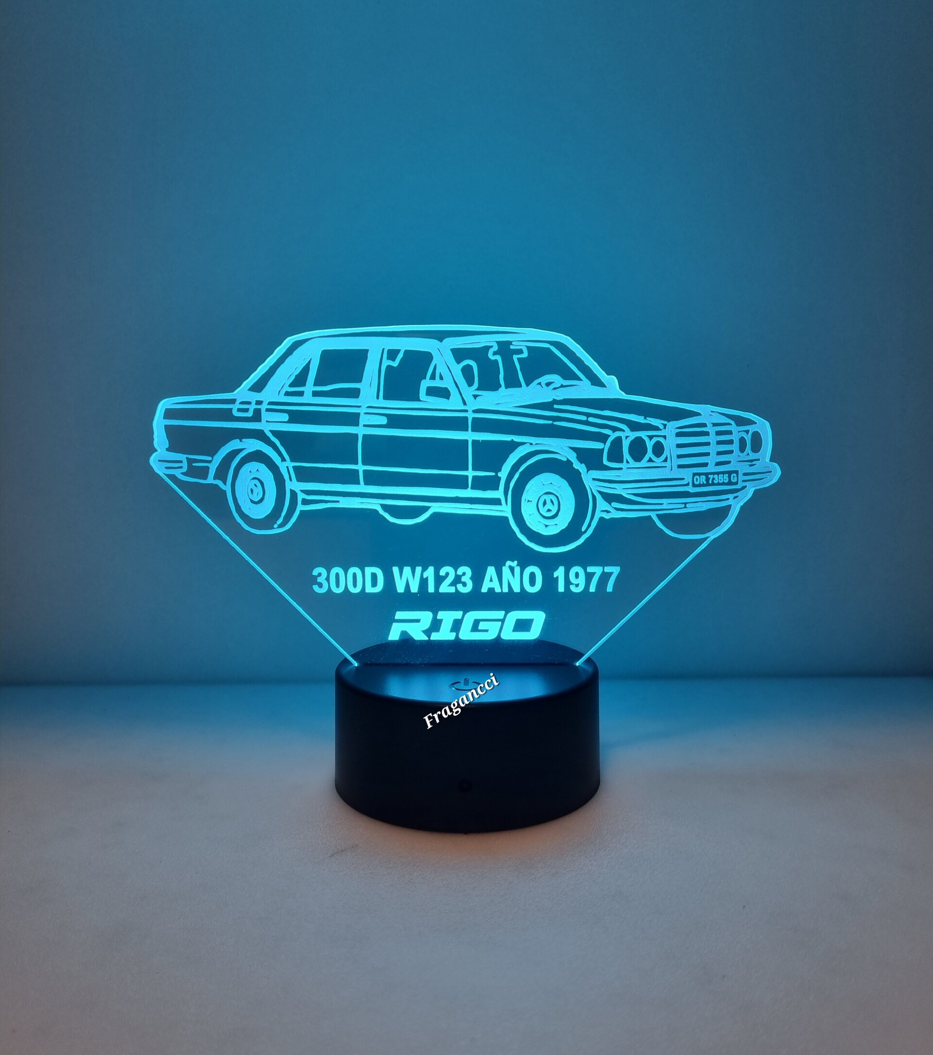 Lampara led 3d Mercede s 300D año 1977 personalizable, Lámpara led sobremesa - 4