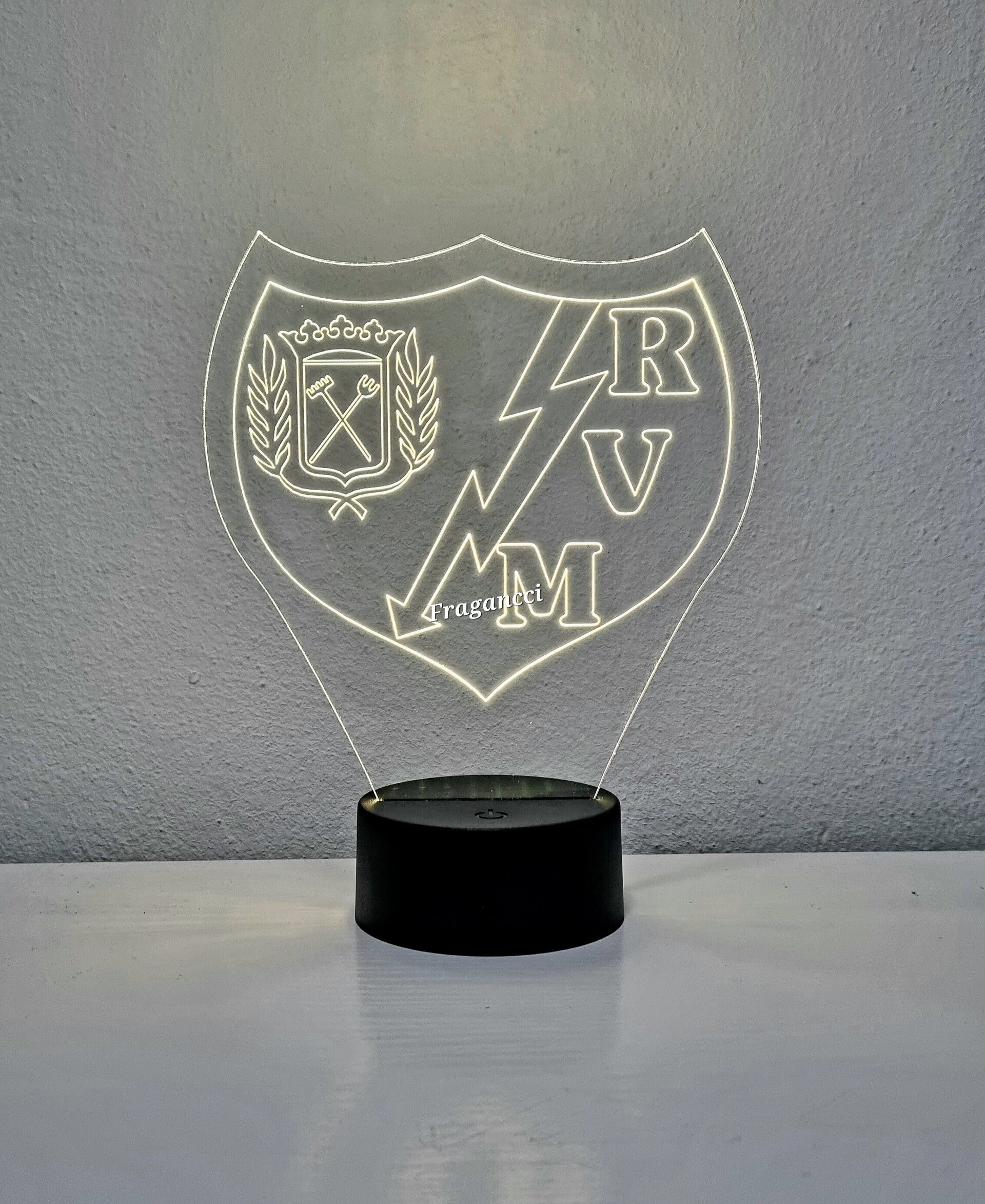 Lampara led 3d Escudo Futbol R Vallecano personalizable, Lámpara sobremesa - 8