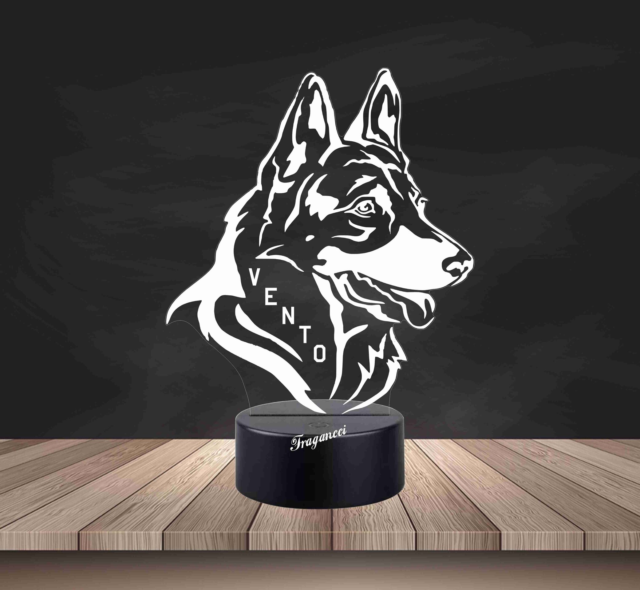 Lampara led 3d Animal Pastor Aleman personalizable, Lámpara led sobremesa - 2