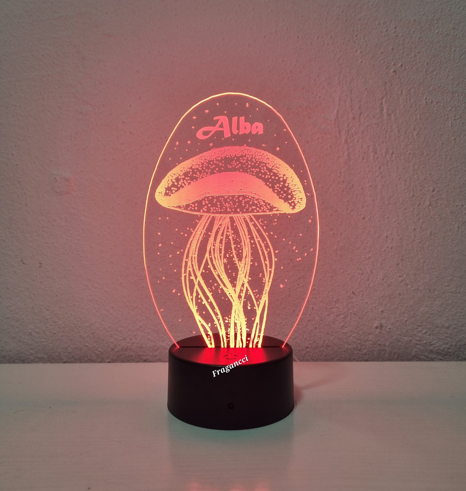 Lampara led 3d Animal Medusa personalizable, Lámpara led sobremesa - 4