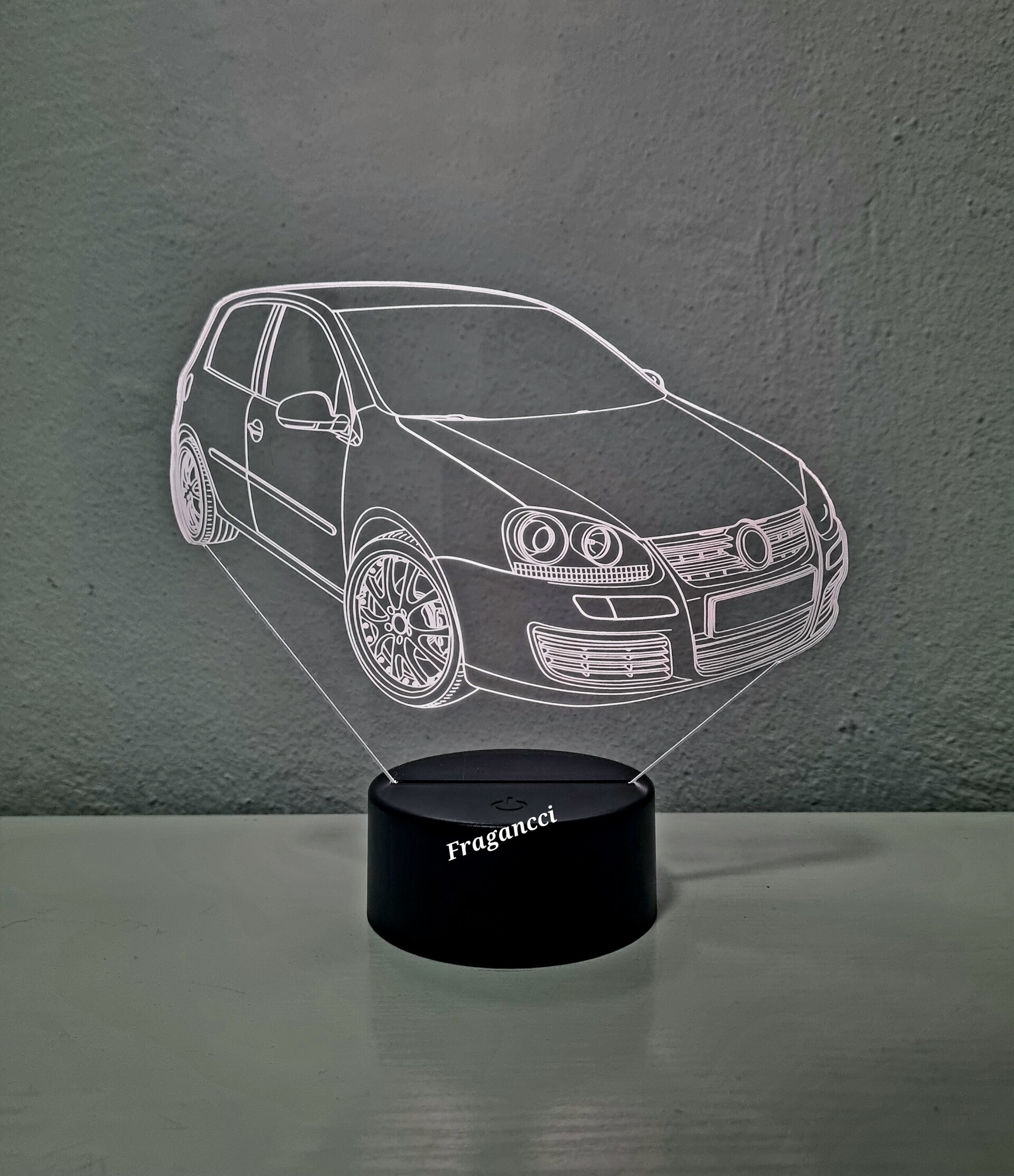 Lampara led 3d W V GOLF 5 Gti personalizable, Lámpara led sobremesa - 7