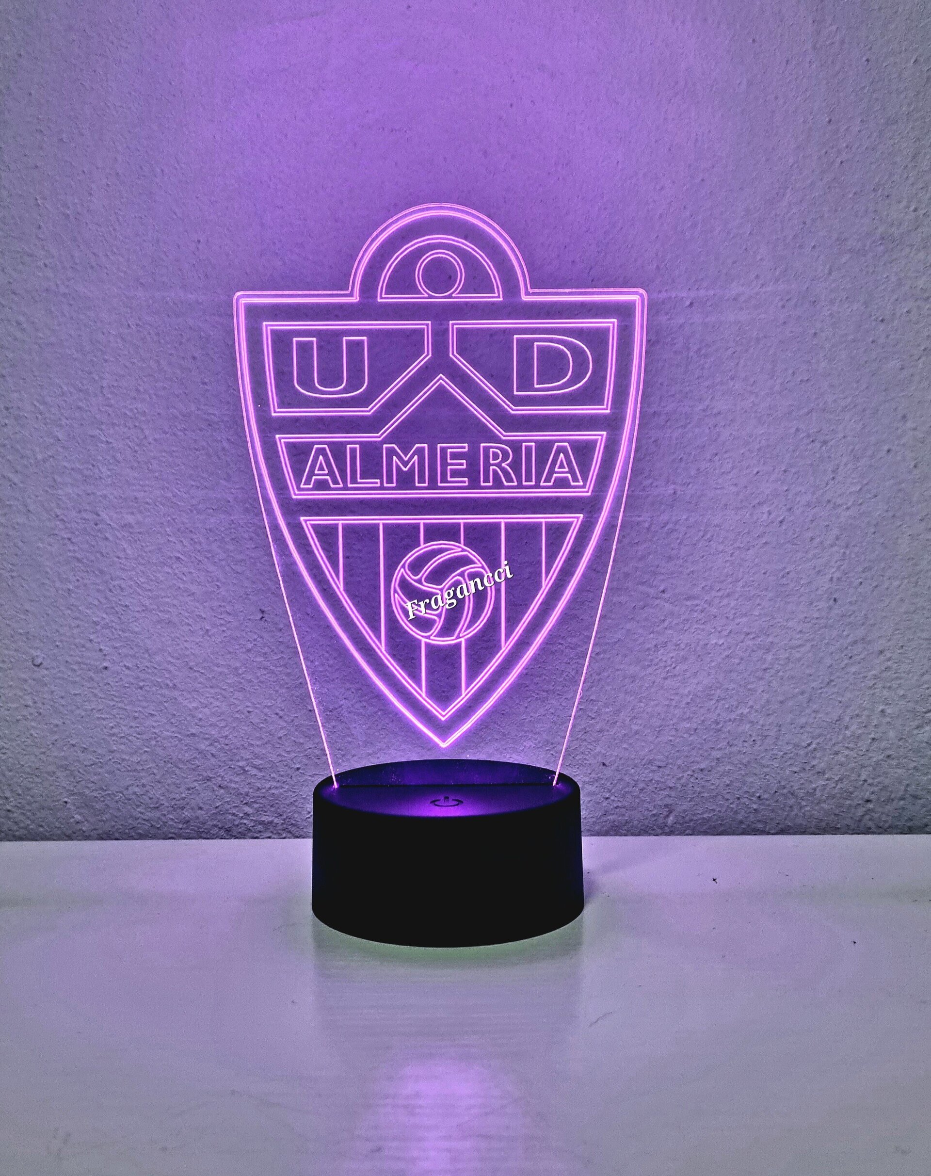 Lampara led 3d Escudo Futbol Almería personalizable, Lámpara led sobremesa - 6