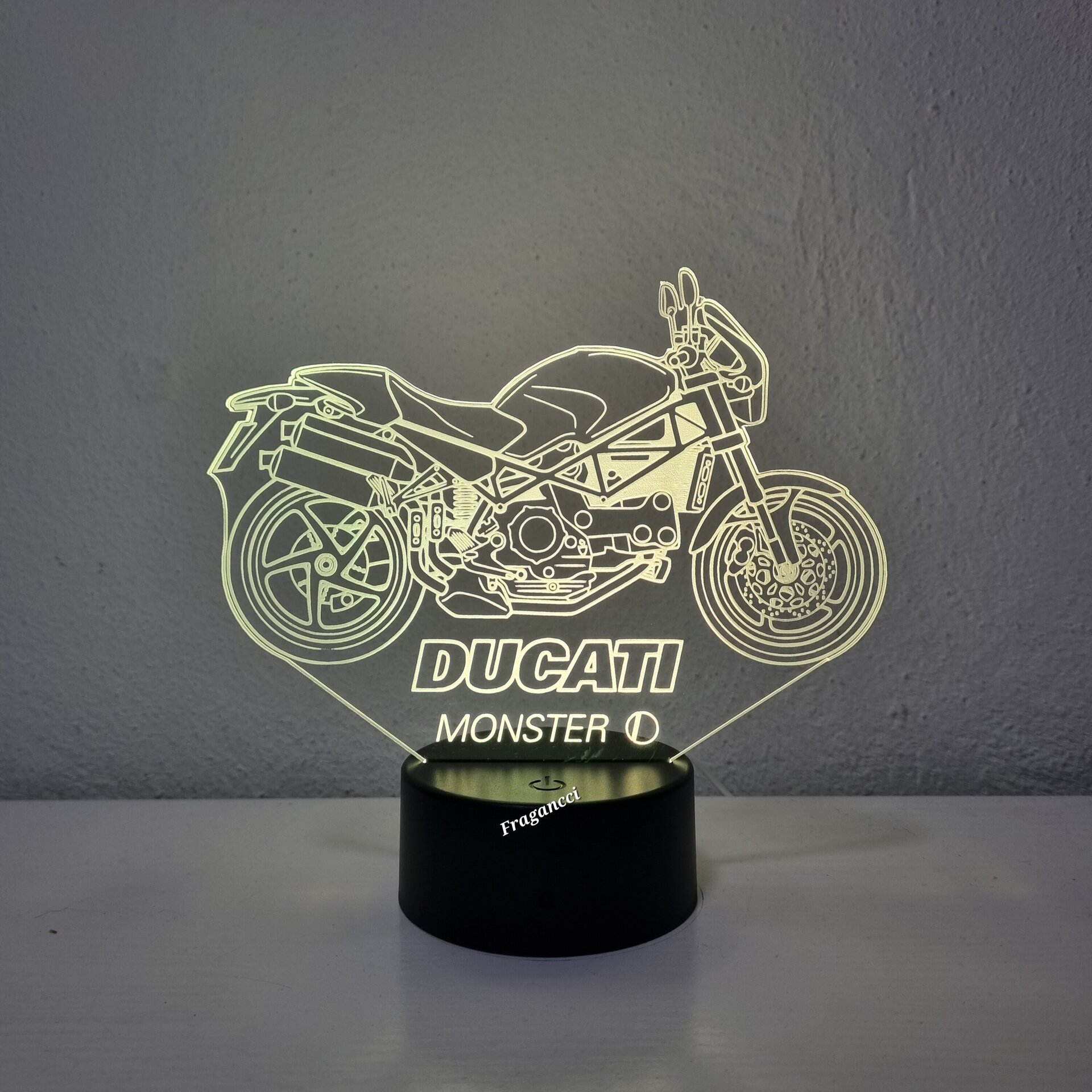 Lampara led 3d moto Ducat i Monster 696 personalizable, Lámpara led sobremesa - 3