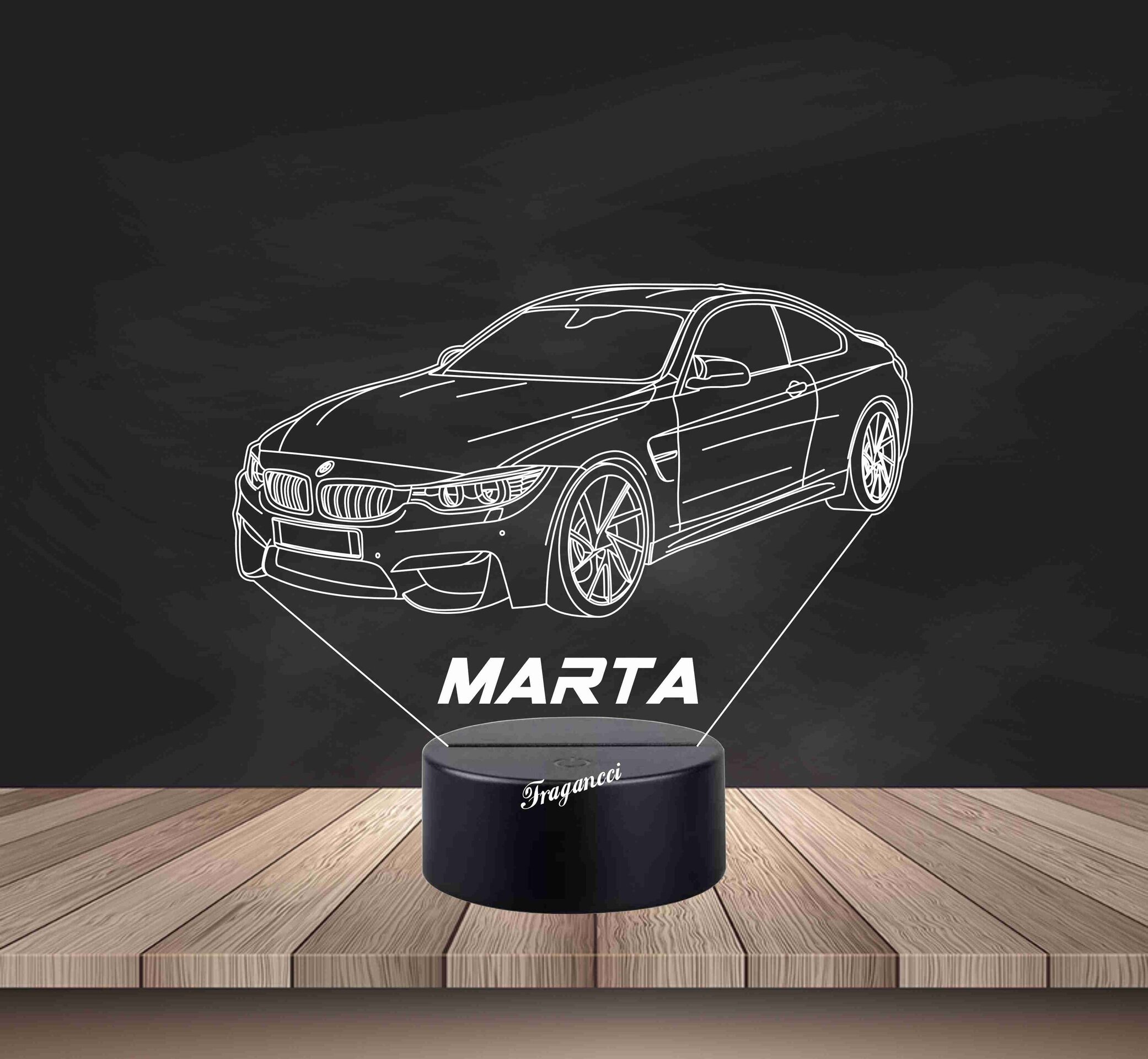 Lampara led 3d Bm w M4 personalizable, Lámpara led sobremesa - 2