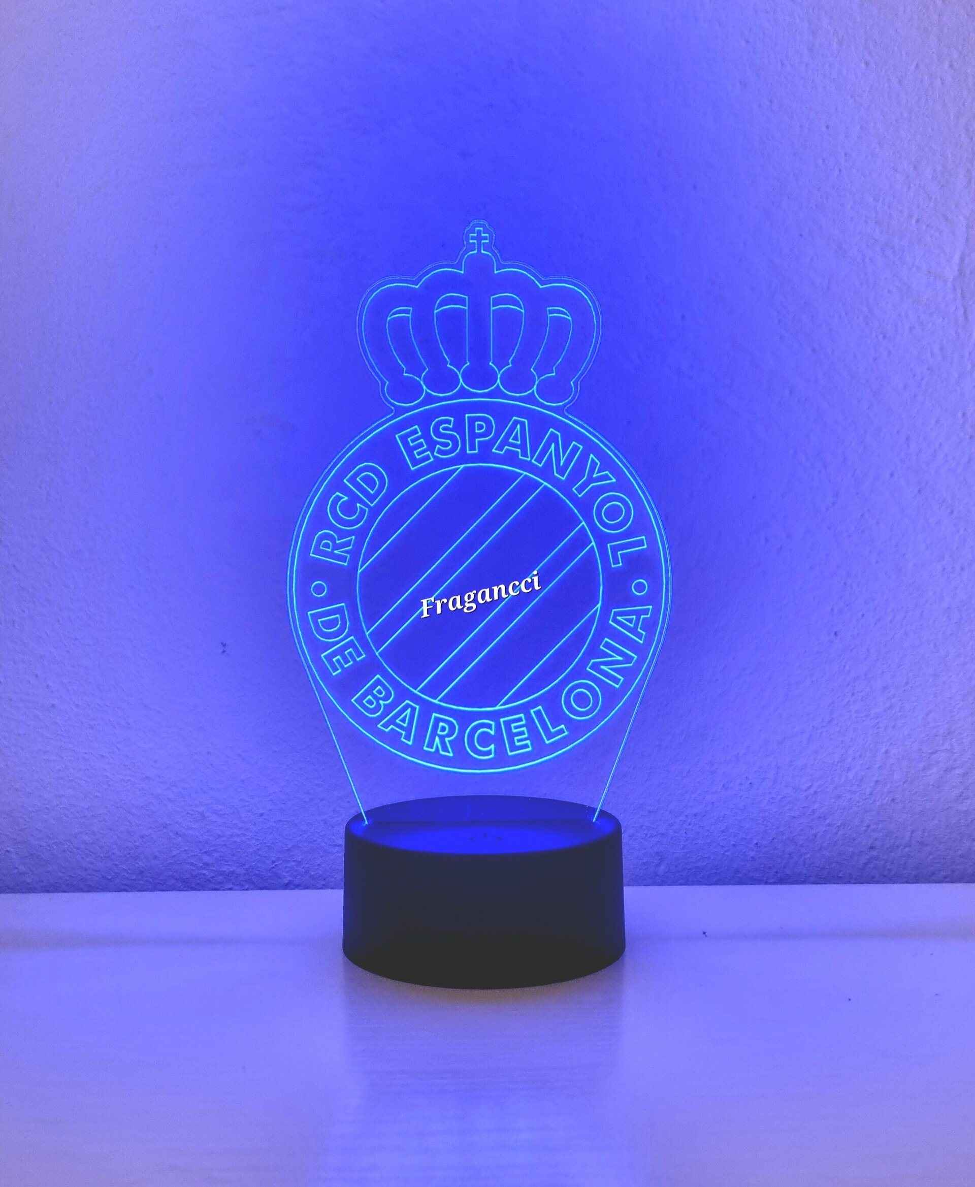 Lampara led 3d Escudo Futbol Espanyol personalizable, Lámpara led sobremesa - 7