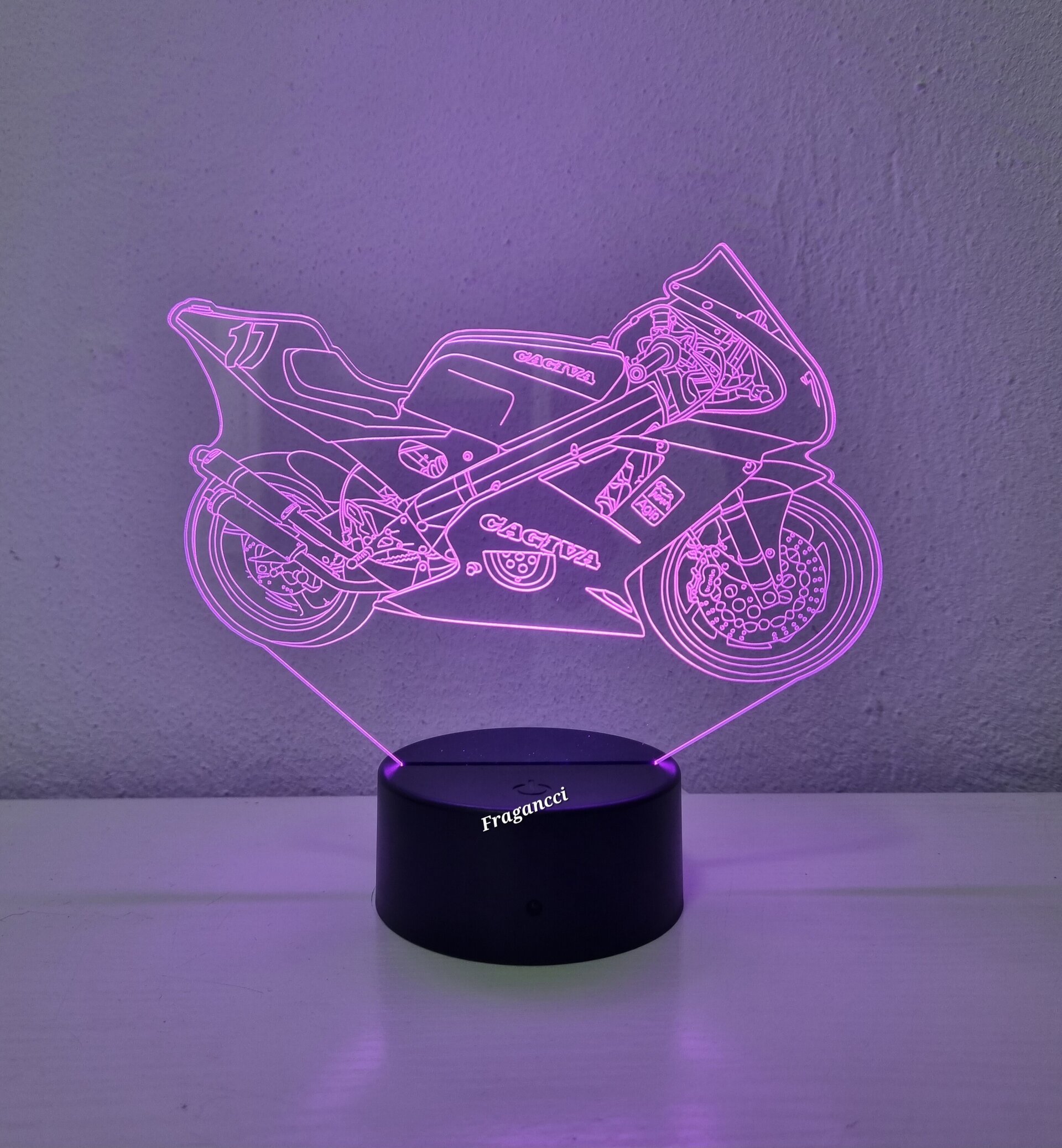 Lampara led 3d Cagiva Competicion personalizable, Lámpara led sobremesa - 6