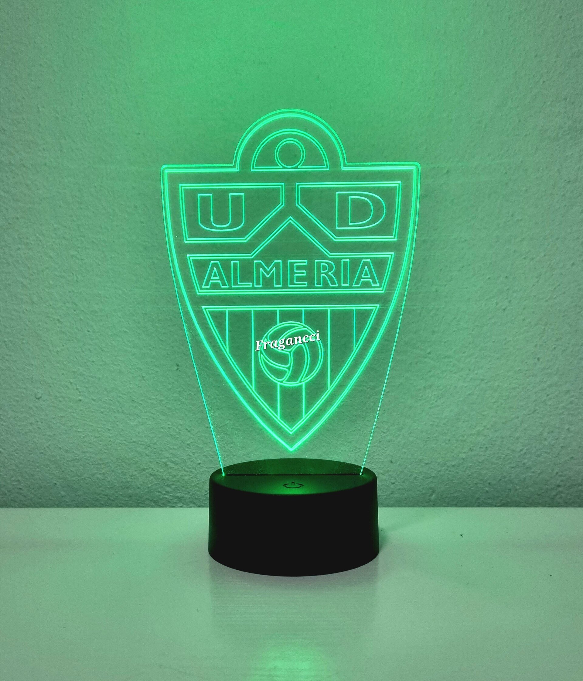 Lampara led 3d Escudo Futbol Almería personalizable, Lámpara led sobremesa - 9