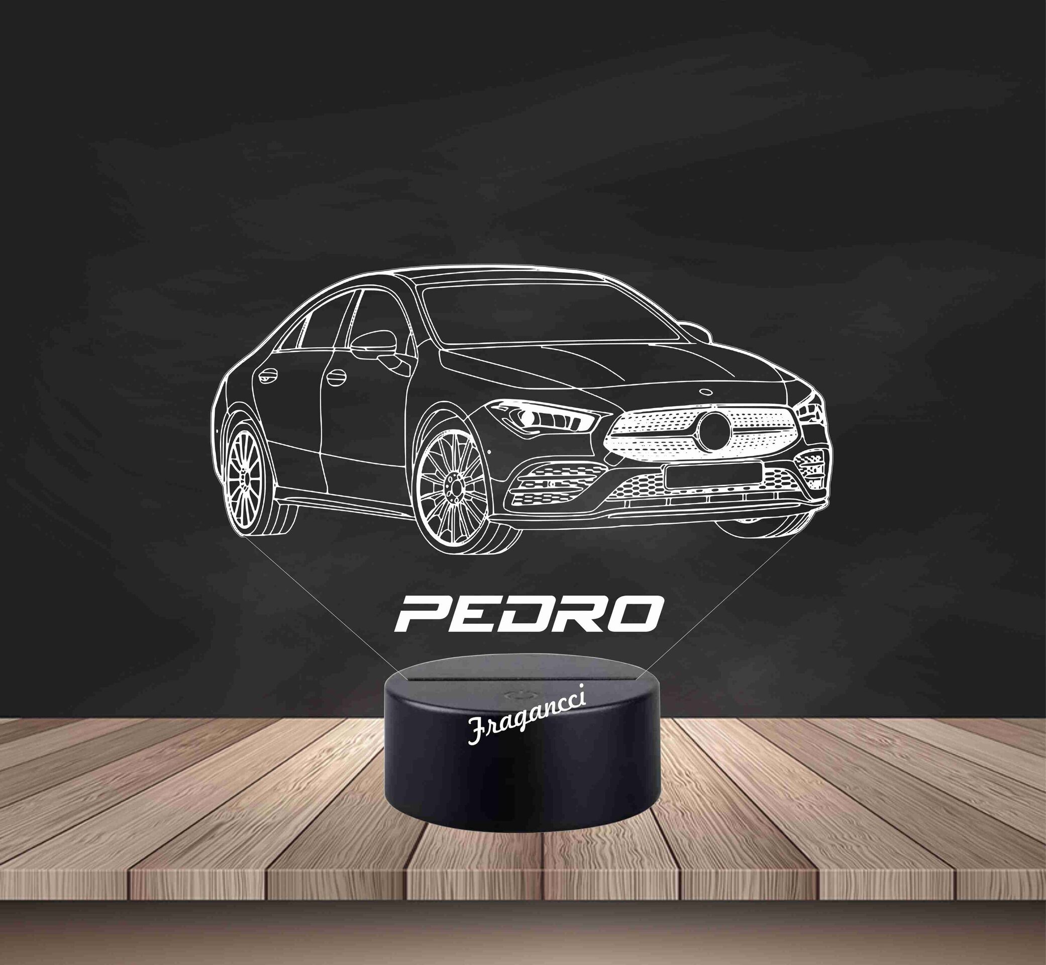 Lampara led 3d Mercede s CLA personalizable, Lámpara led sobremesa - 2