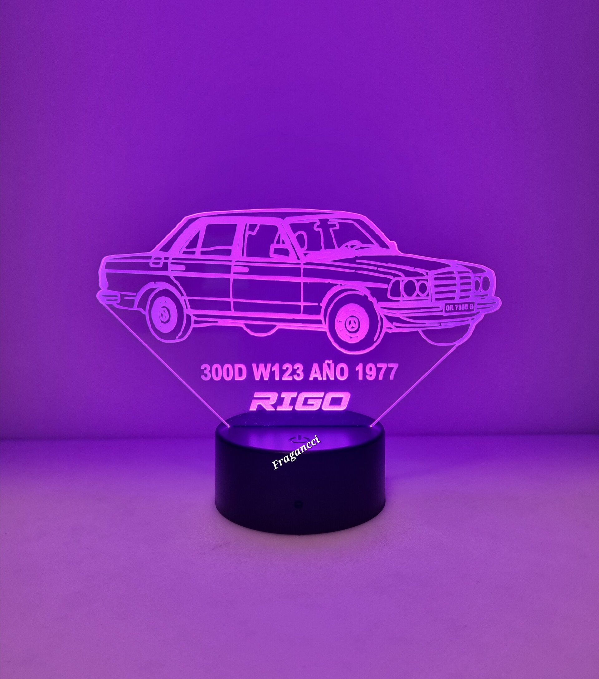 Lampara led 3d Mercede s 300D año 1977 personalizable, Lámpara led sobremesa - 6