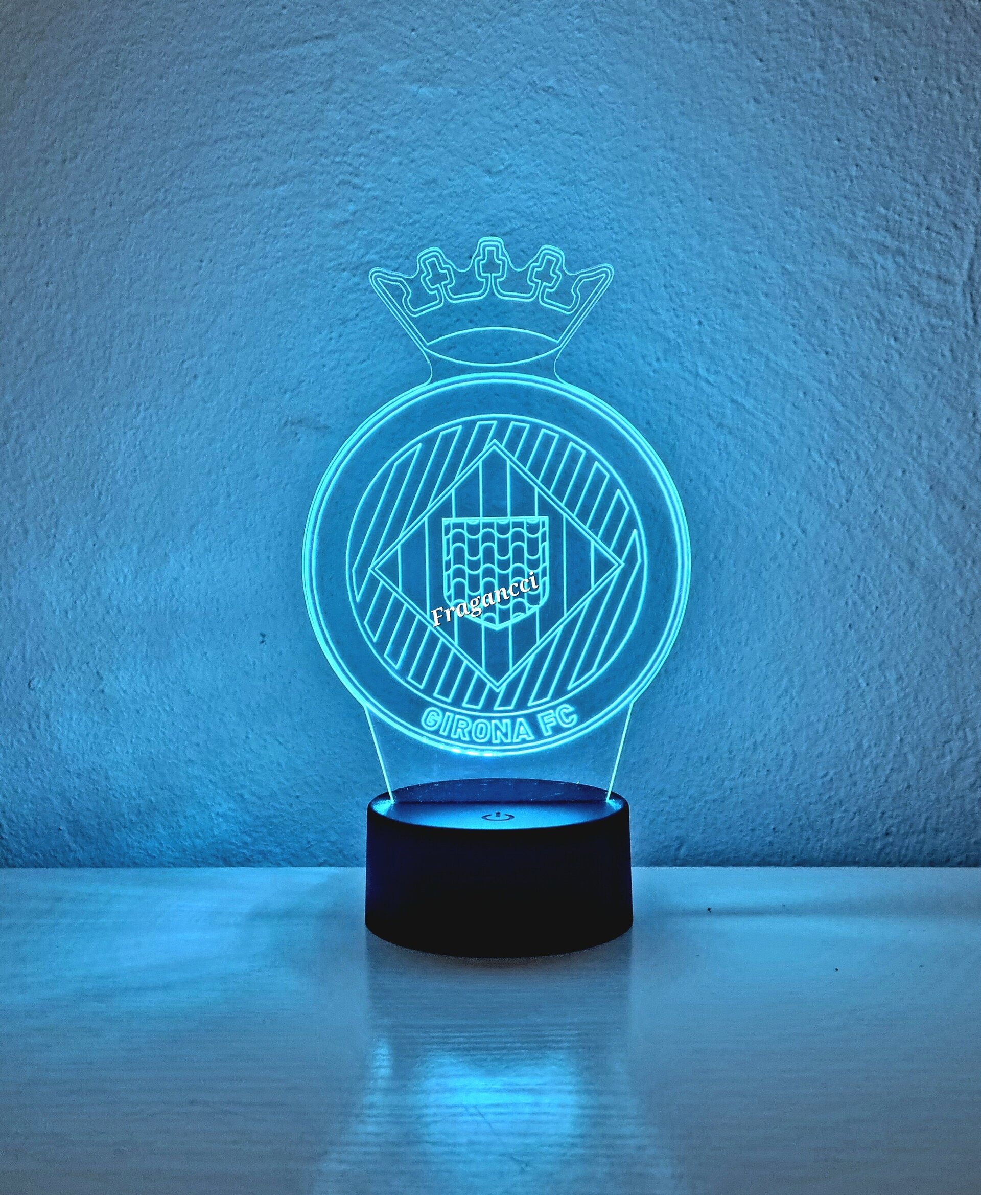 Lampara led 3d Escudo Futbol Girona personalizable, Lámpara led sobremesa - 6