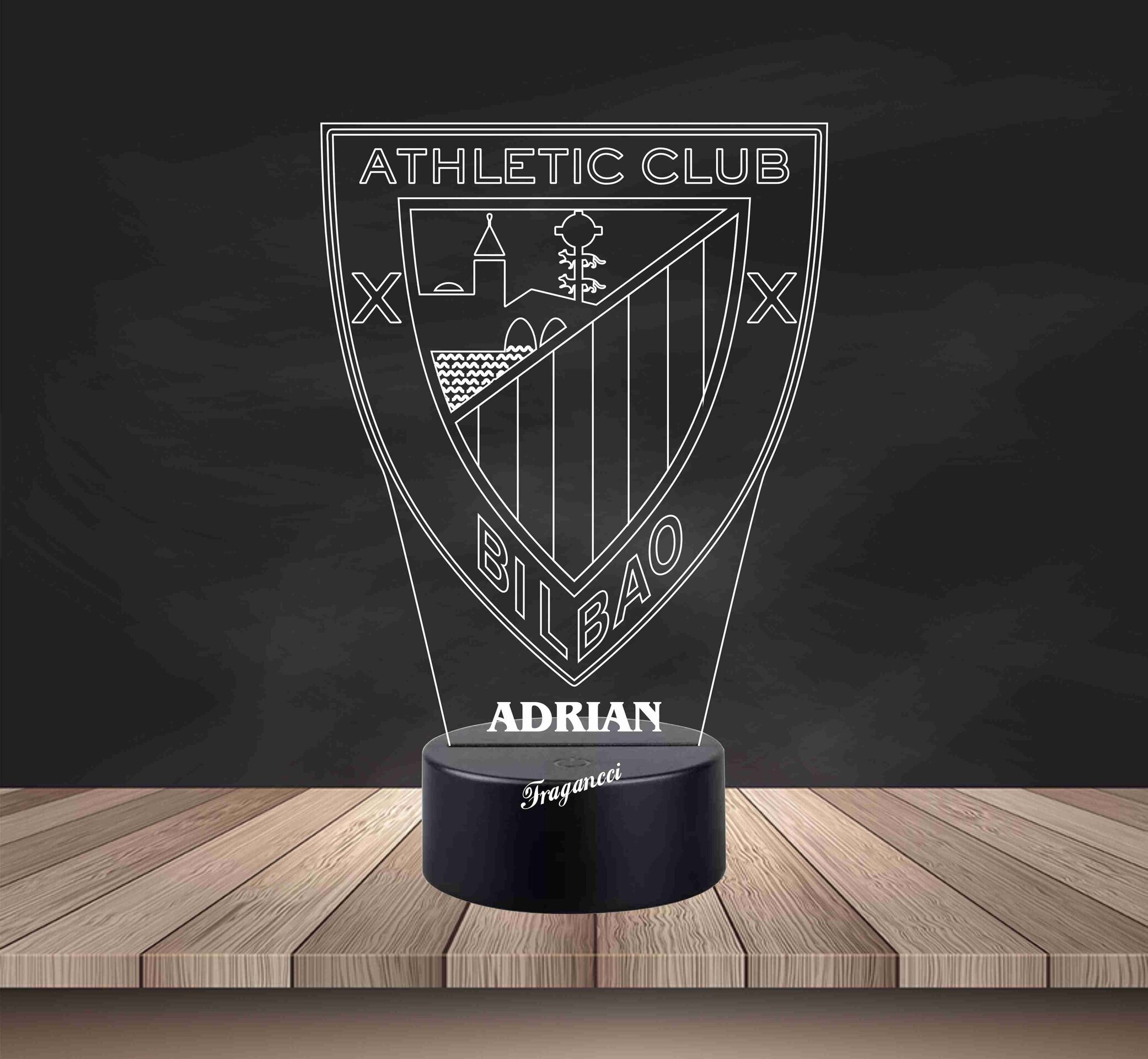 Lampara led 3d Escudo Futbol A Bilbao personalizable - 2