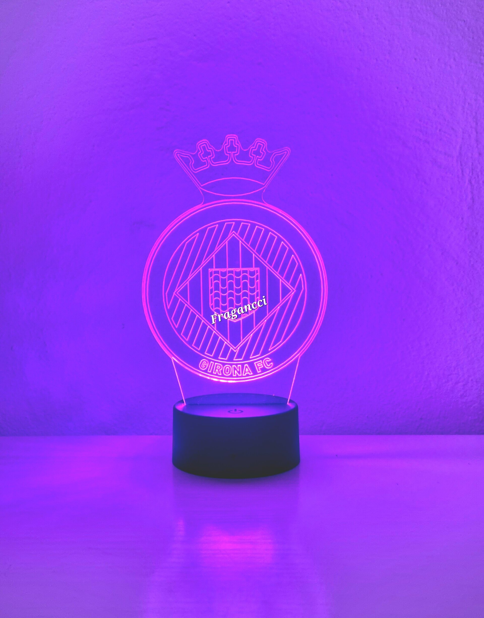 Lampara led 3d Escudo Futbol Girona personalizable, Lámpara led sobremesa - 8