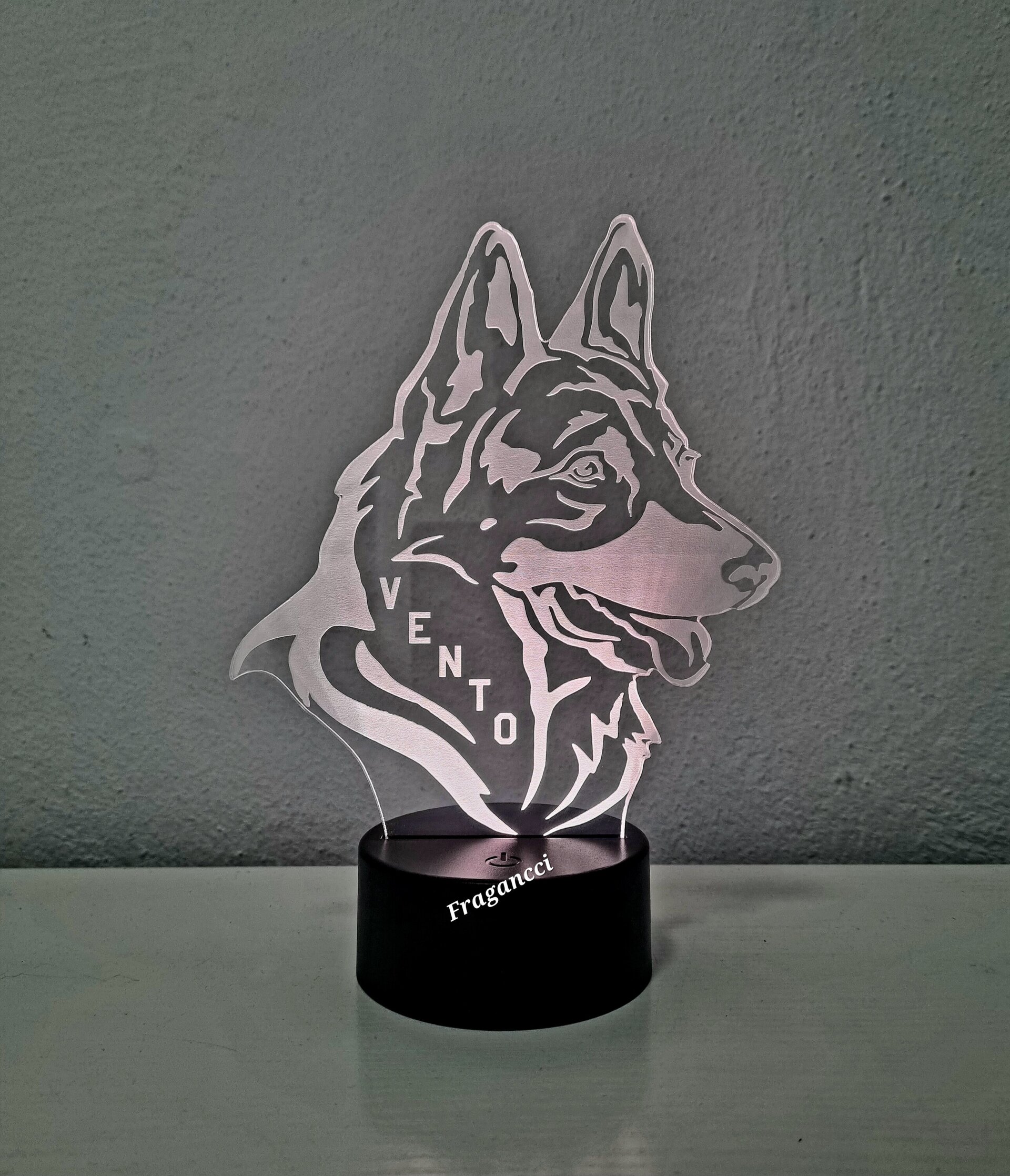 Lampara led 3d Animal Pastor Aleman personalizable, Lámpara led sobremesa - 5