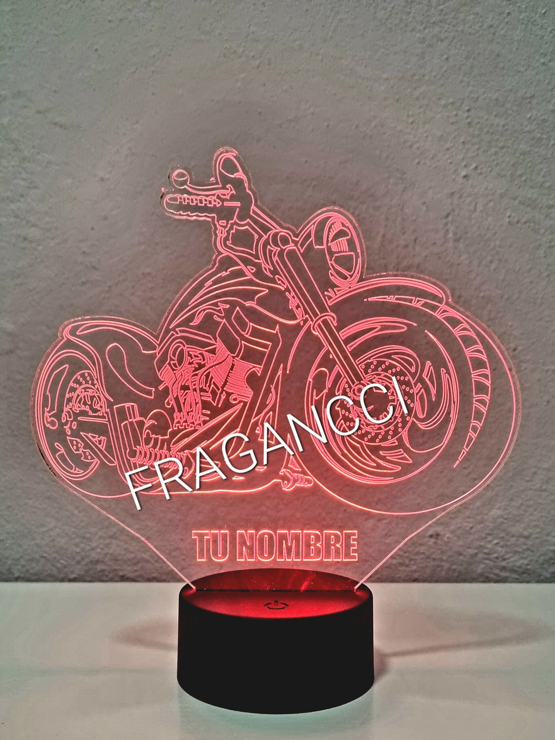 Lampara led 3d moto custom personalizable, Lámpara led sobremesa - 3