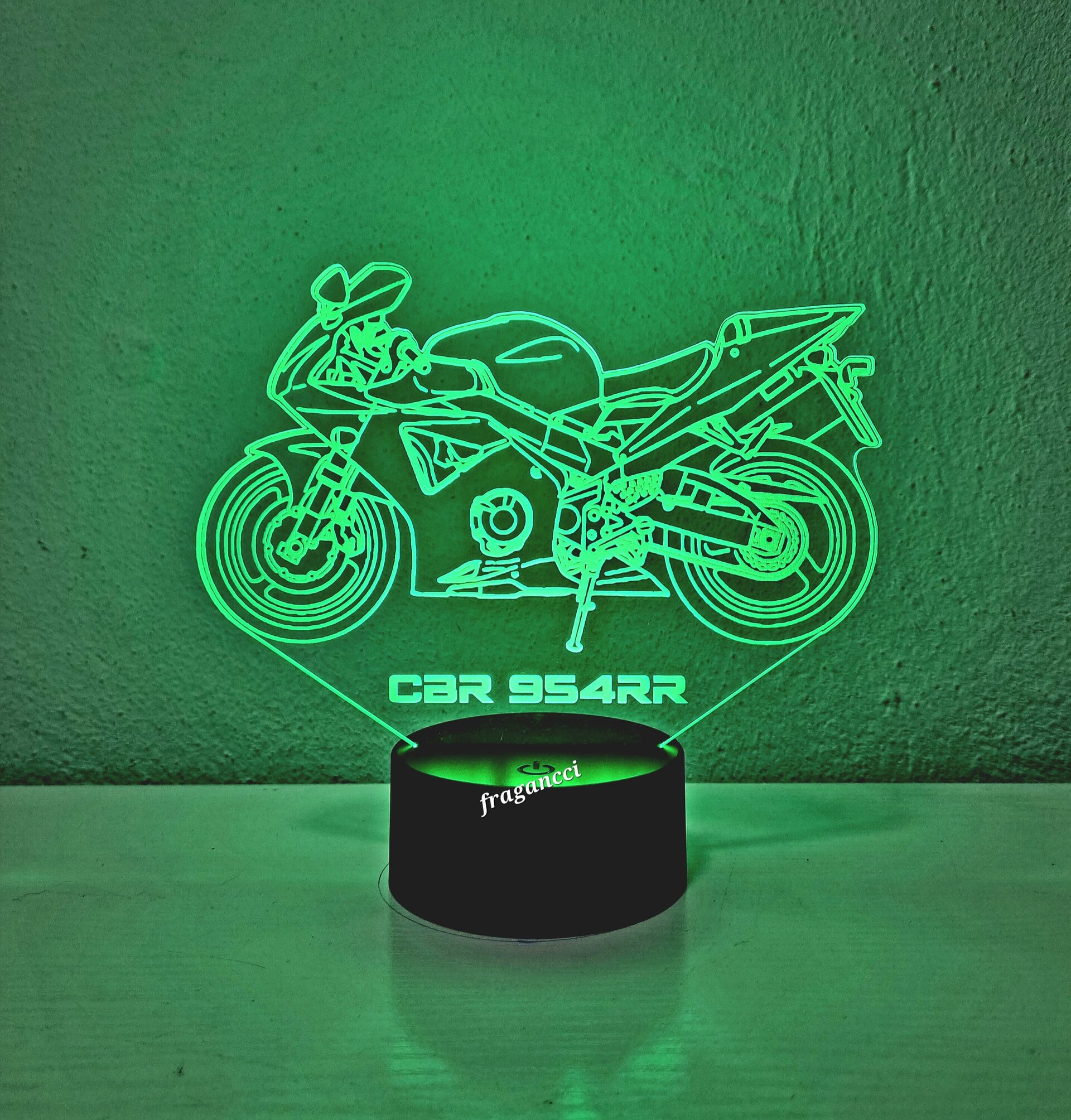 Lampara led 3d moto Hond a Cbr 954 personalizable, Lámpara led sobremesa - 7
