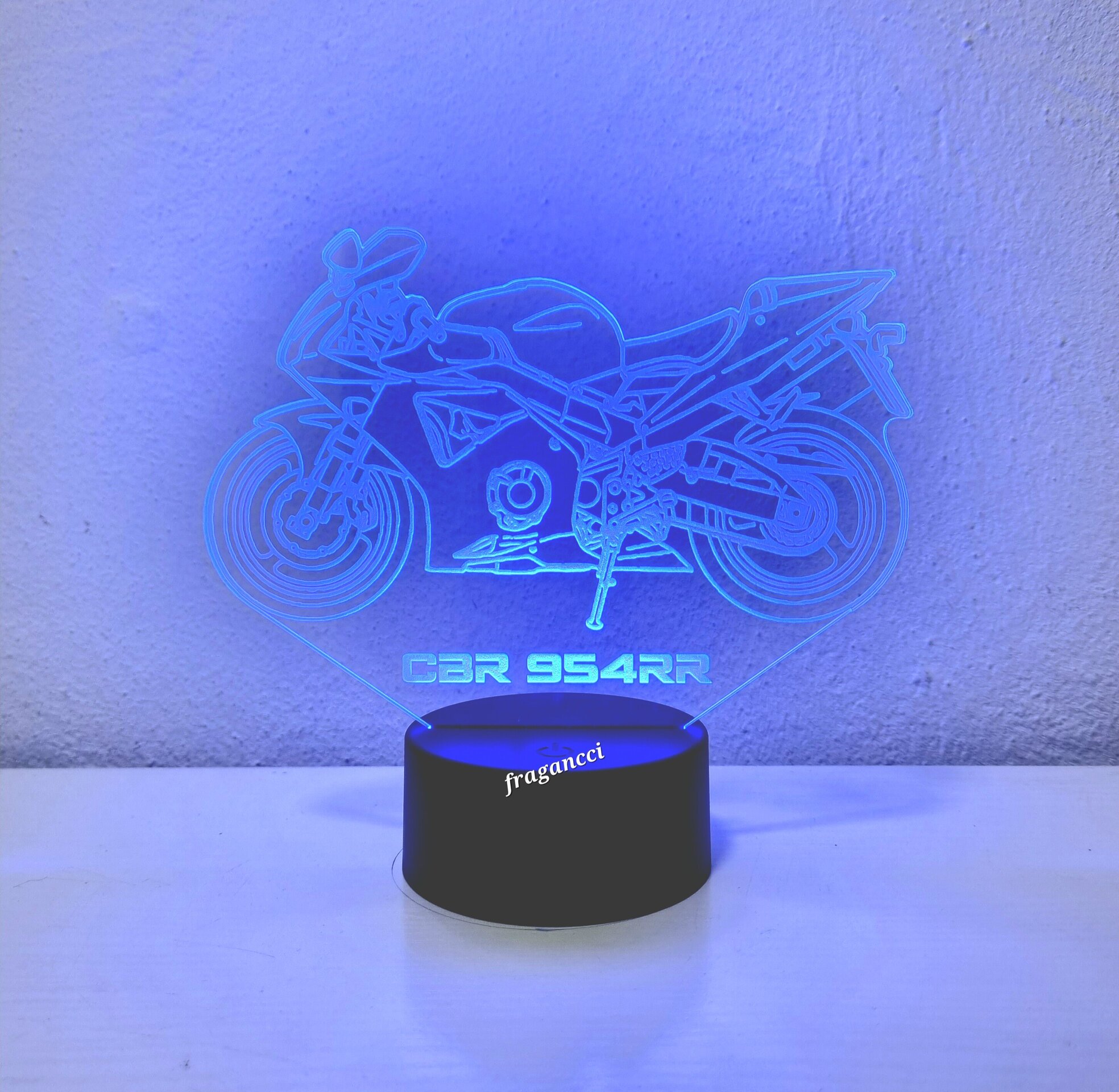 Lampara led 3d moto Hond a Cbr 954 personalizable, Lámpara led sobremesa - 9