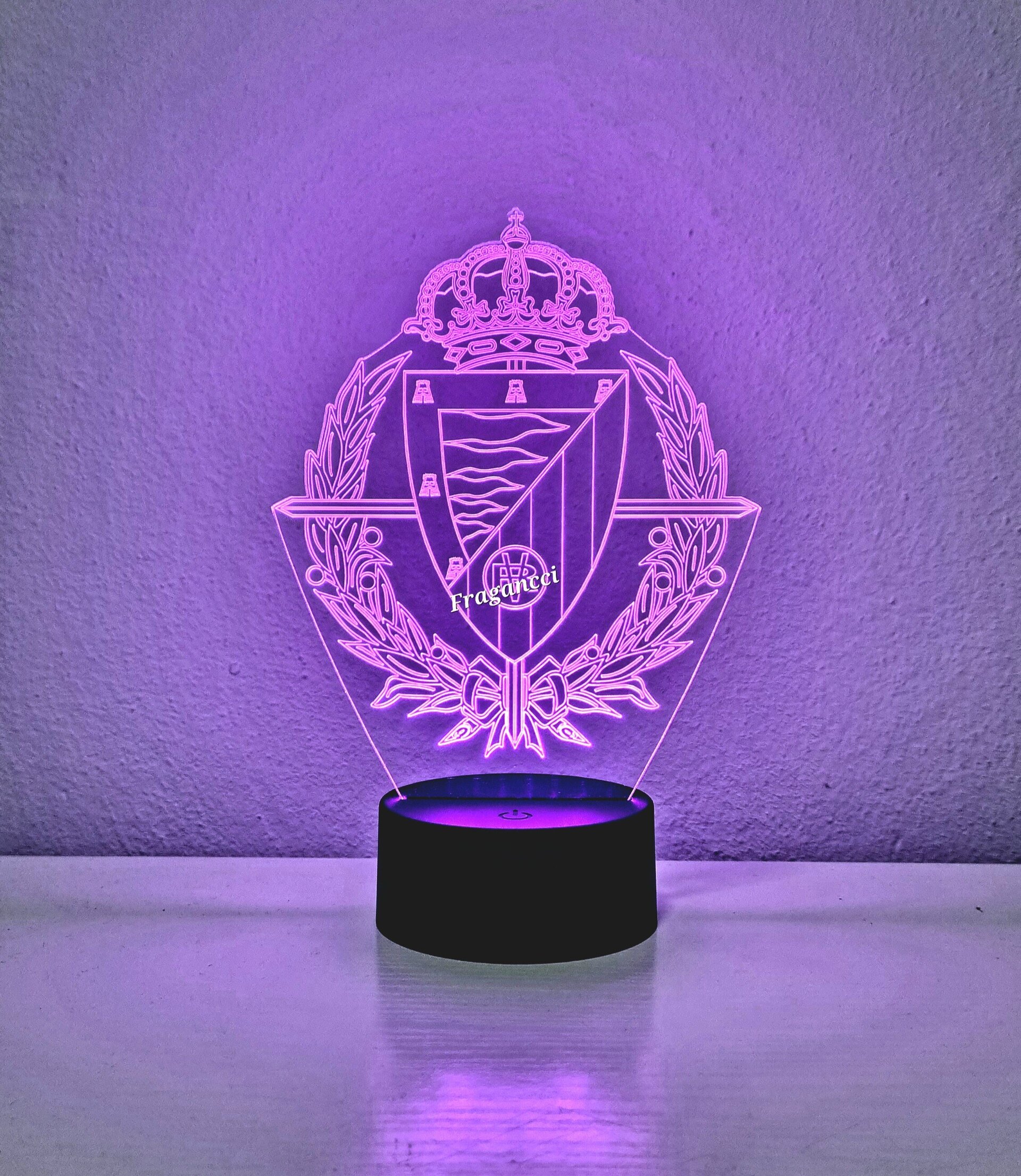Lampara led 3d Escudo Futbol R Valladolid personalizable, Lámpara sobremesa - 3