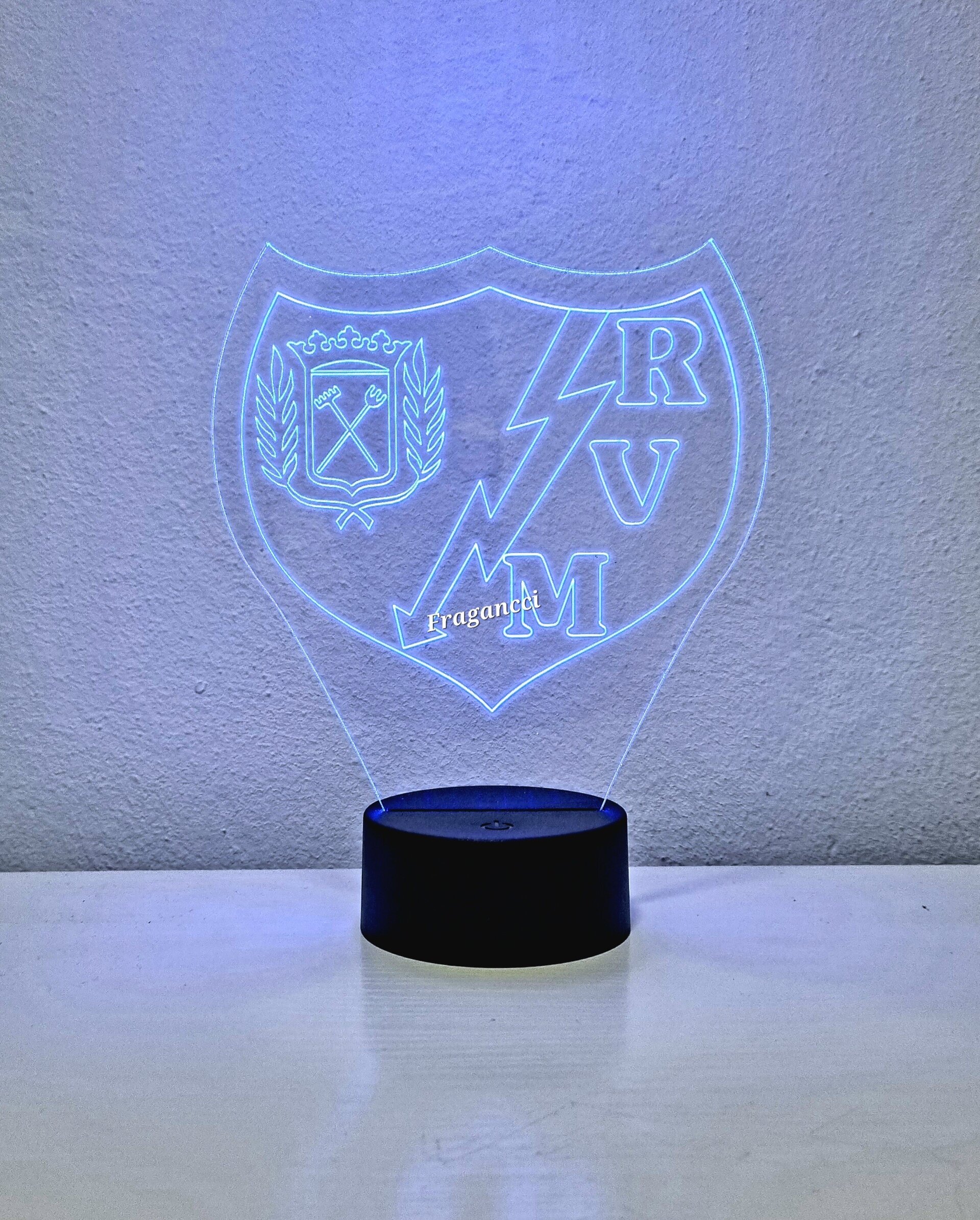 Lampara led 3d Escudo Futbol R Vallecano personalizable, Lámpara sobremesa - 5