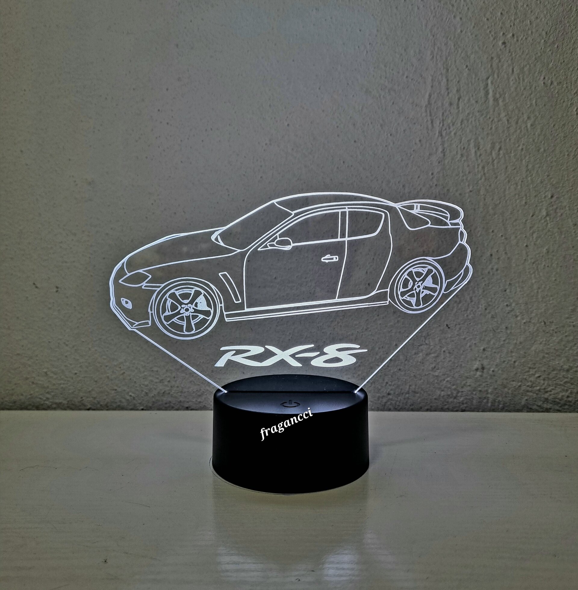 Lampara led 3d Mazd a RX8 personalizable, Lámpara led sobremesa - 7