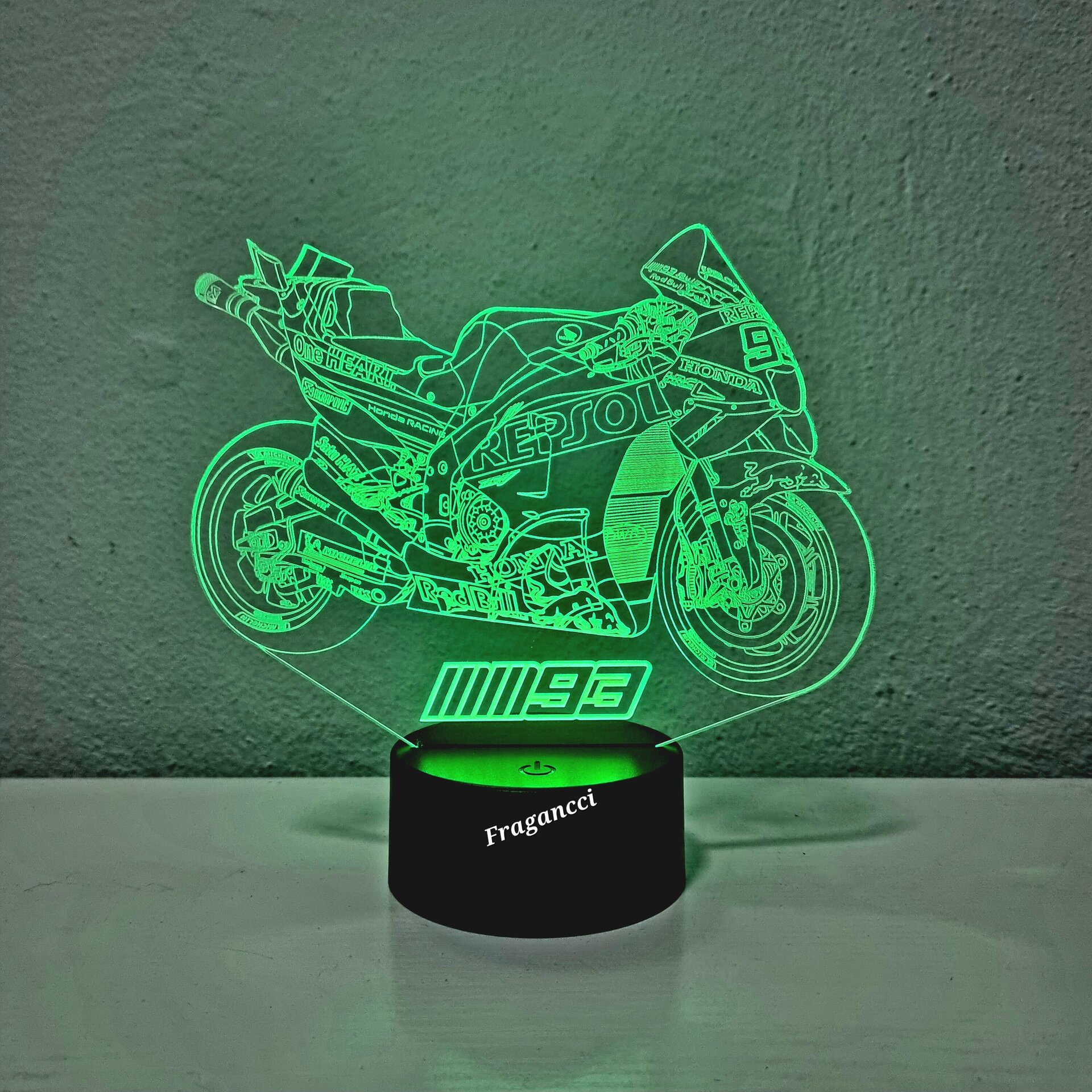 Lampara led 3d moto Hond a Rc213v 2023 personalizable Lámpara led sobremesa - 4