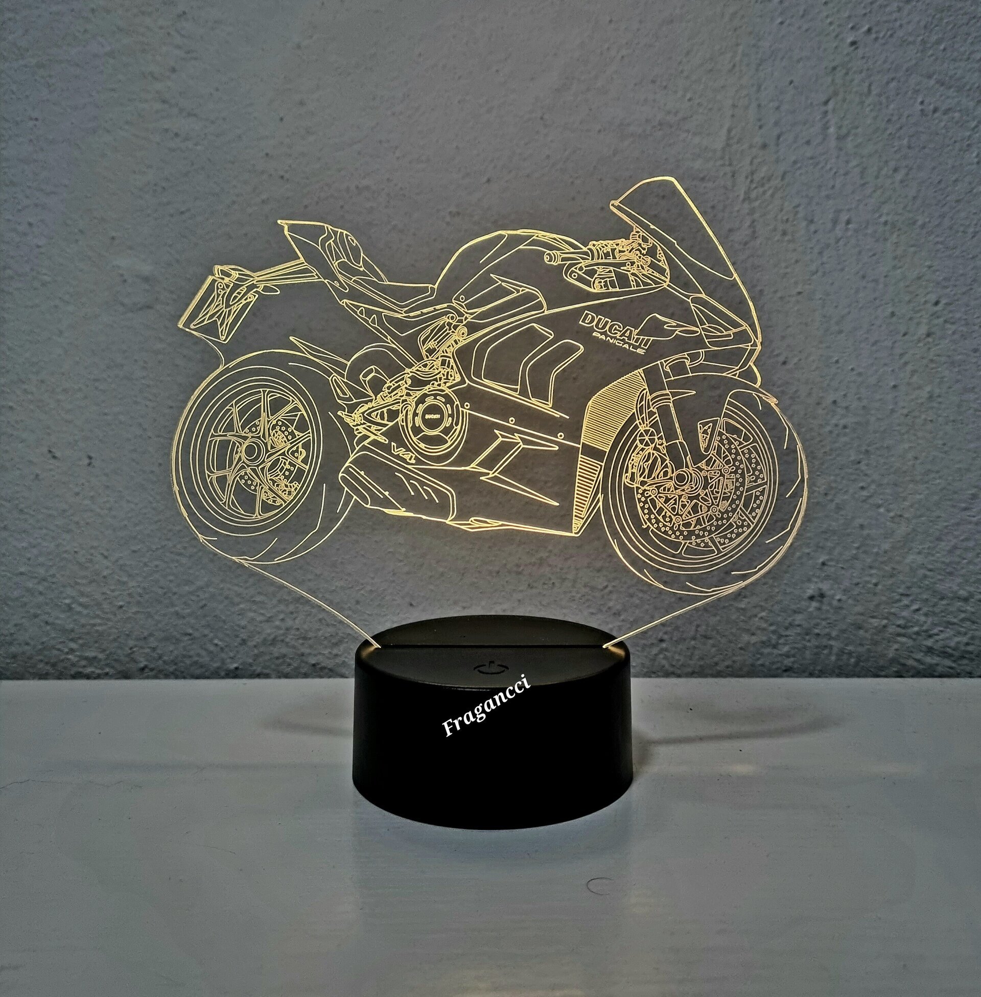 Lampara led 3d moto Ducat i panigale v4s personalizable, Lámpara led sobremesa - 4