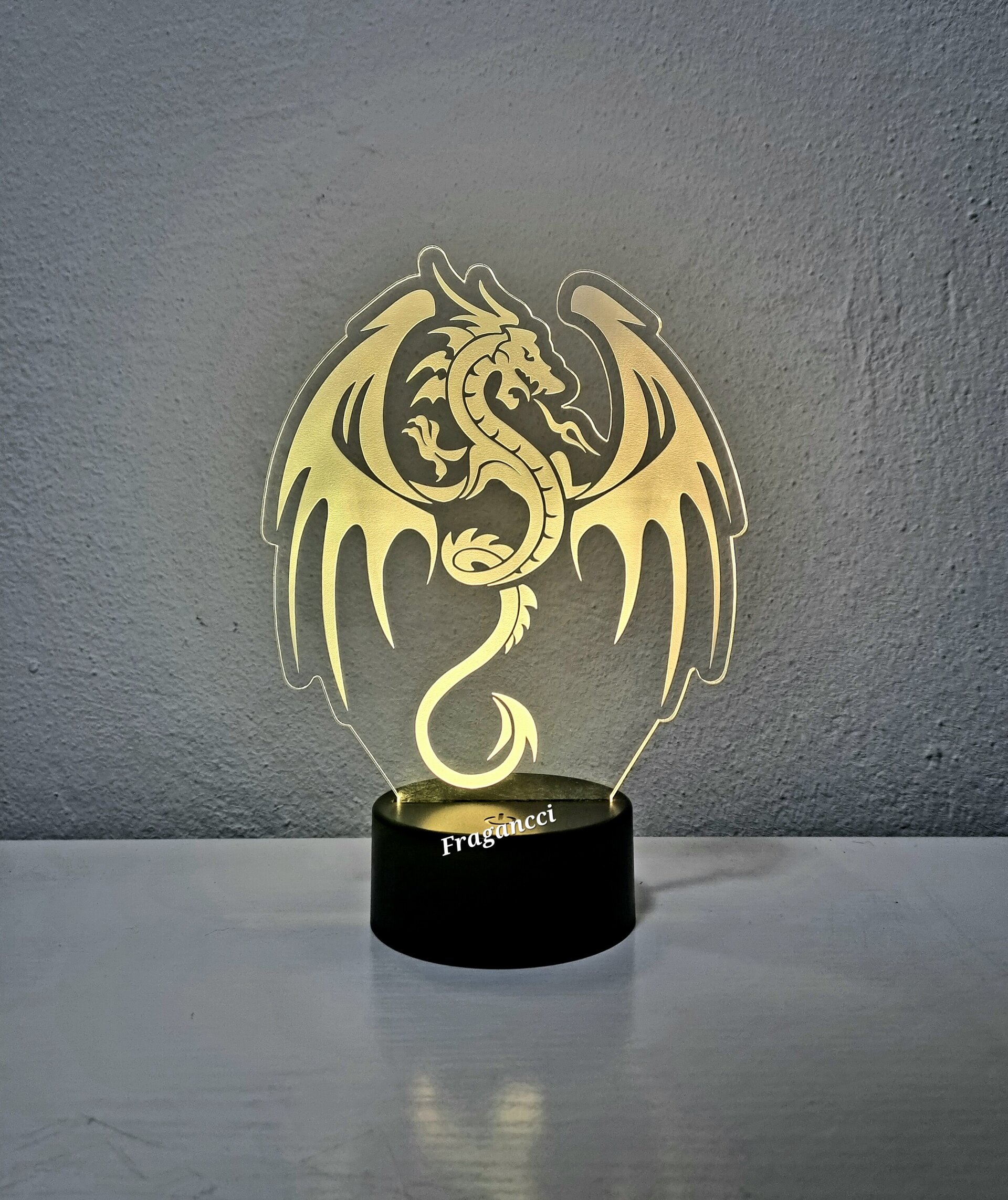 Lampara led 3d Animal Dragón personalizable, Lámpara led sobremesa - 3