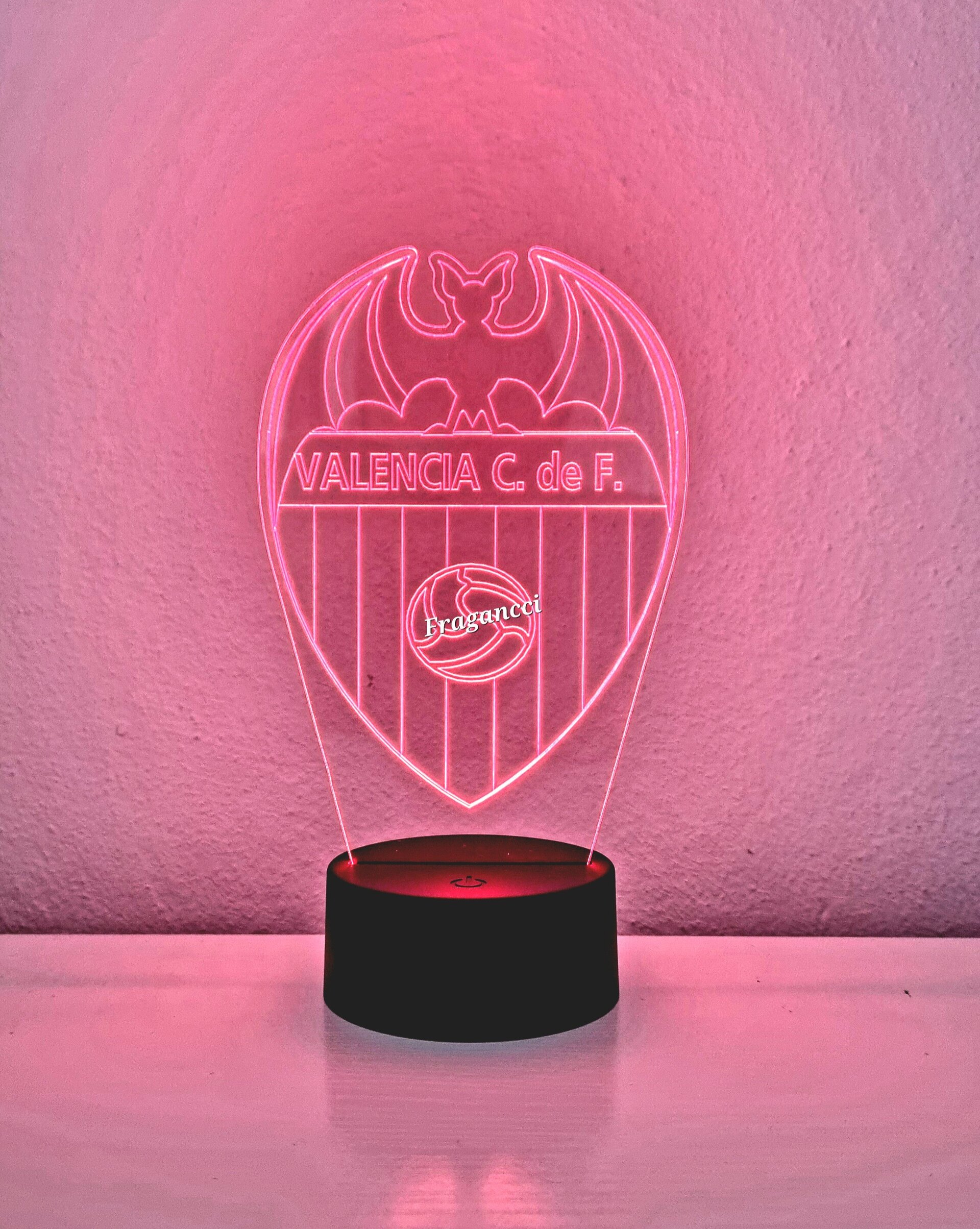Lampara led 3d Escudo Futbol Valencia personalizable, Lámpara led sobremesa - 5
