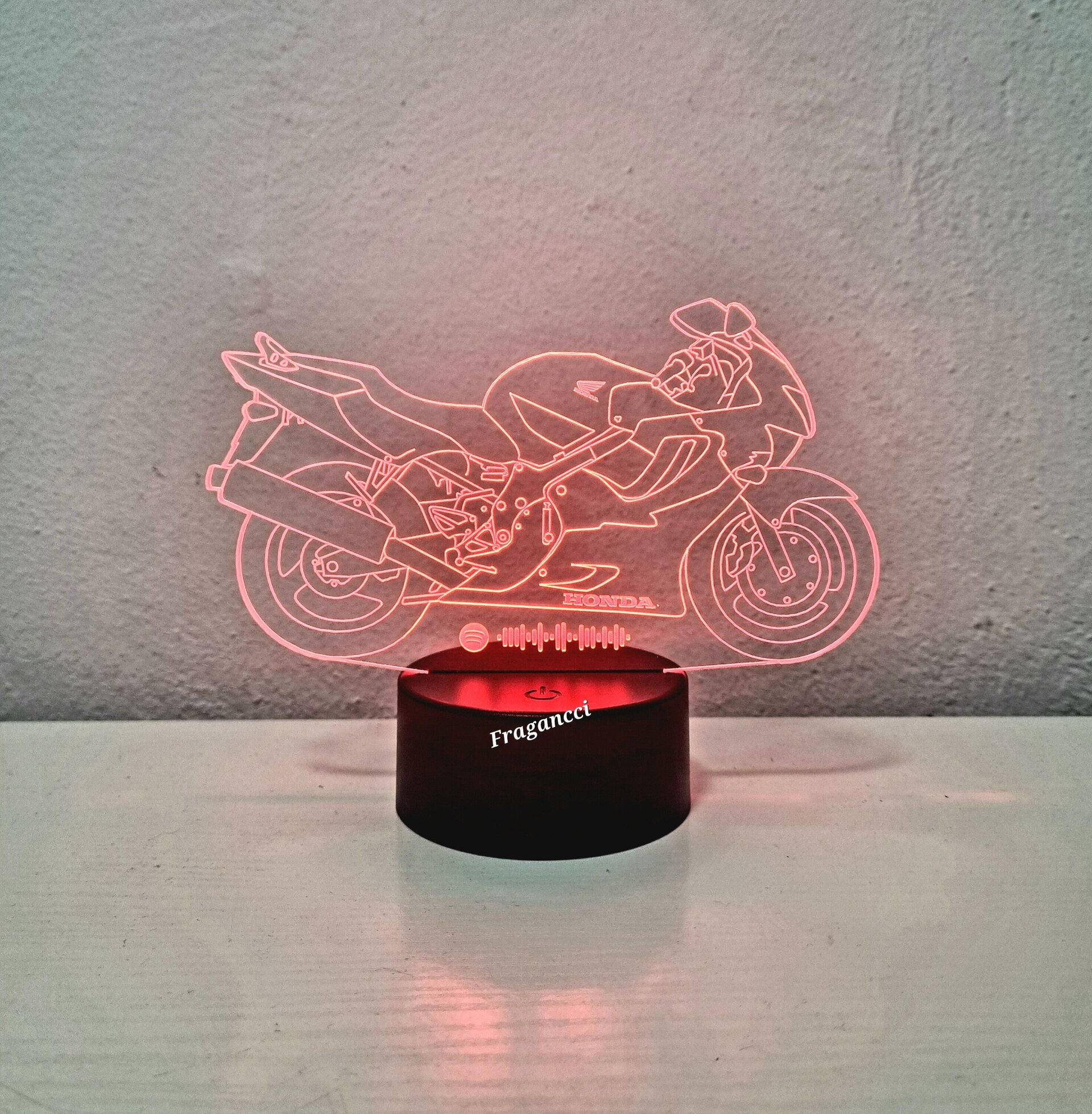 Lampara led 3d moto Hond a Cbr 600 F4 personalizable, Lámpara led sobremesa - 9