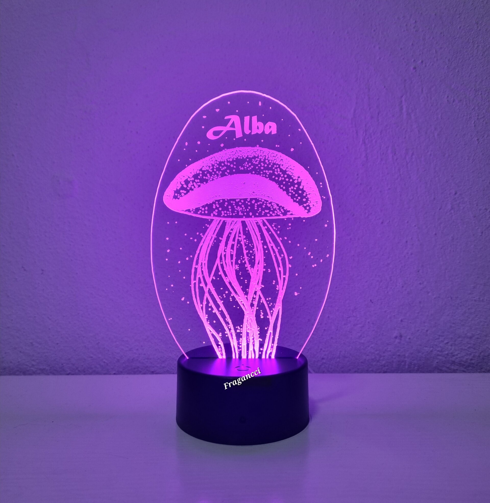 Lampara led 3d Animal Medusa personalizable, Lámpara led sobremesa - 9