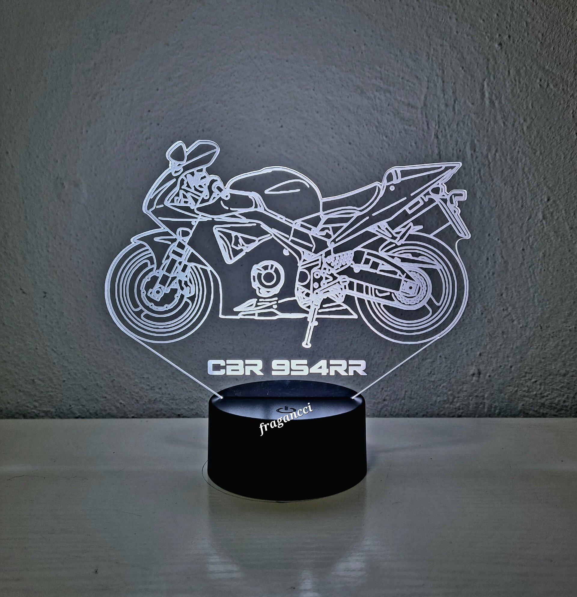 Lampara led 3d moto Hond a Cbr 954 personalizable, Lámpara led sobremesa - 5