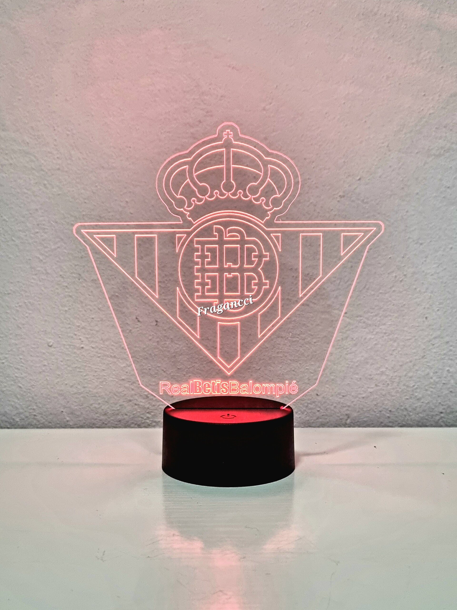 Lampara led 3d Escudo Futbol R Betis personalizable, Lámpara led sobremesa - 6