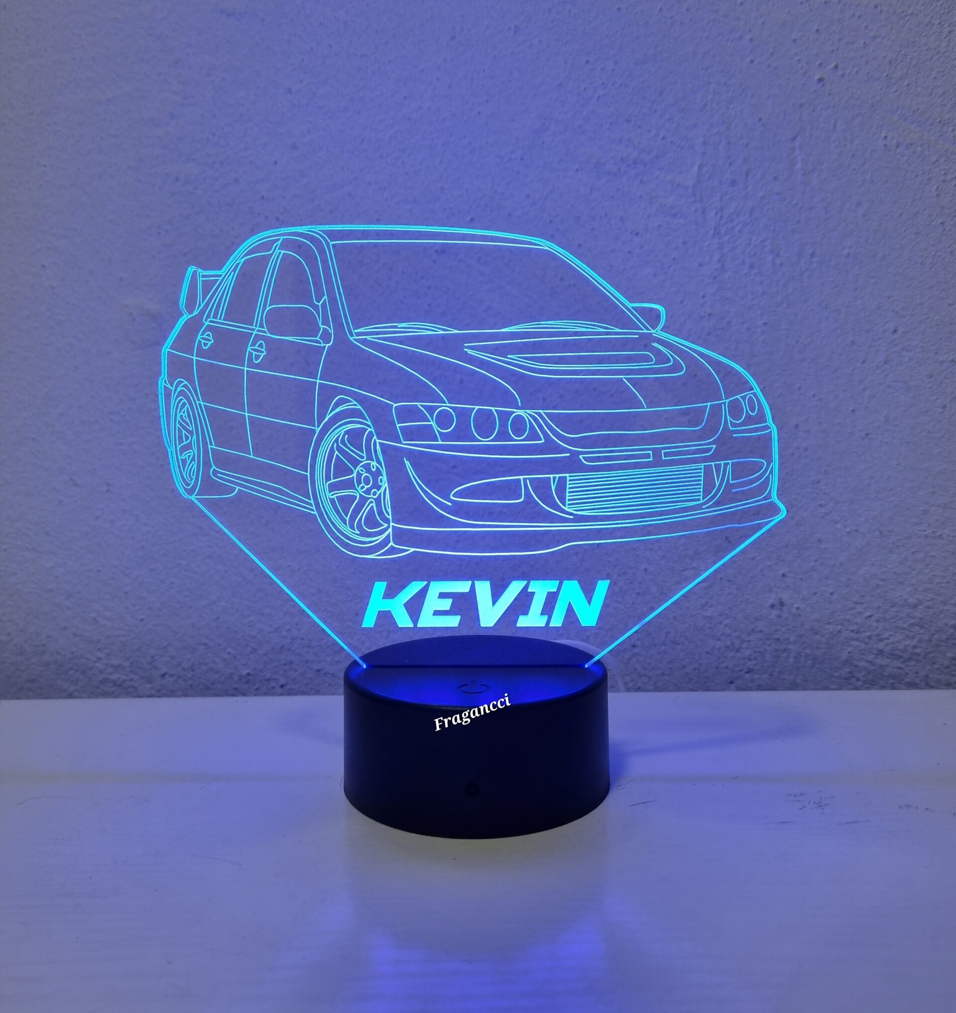 Lampara led 3d Mitsubi shi Evo 8 personalizable, Lámpara led sobremesa - 3