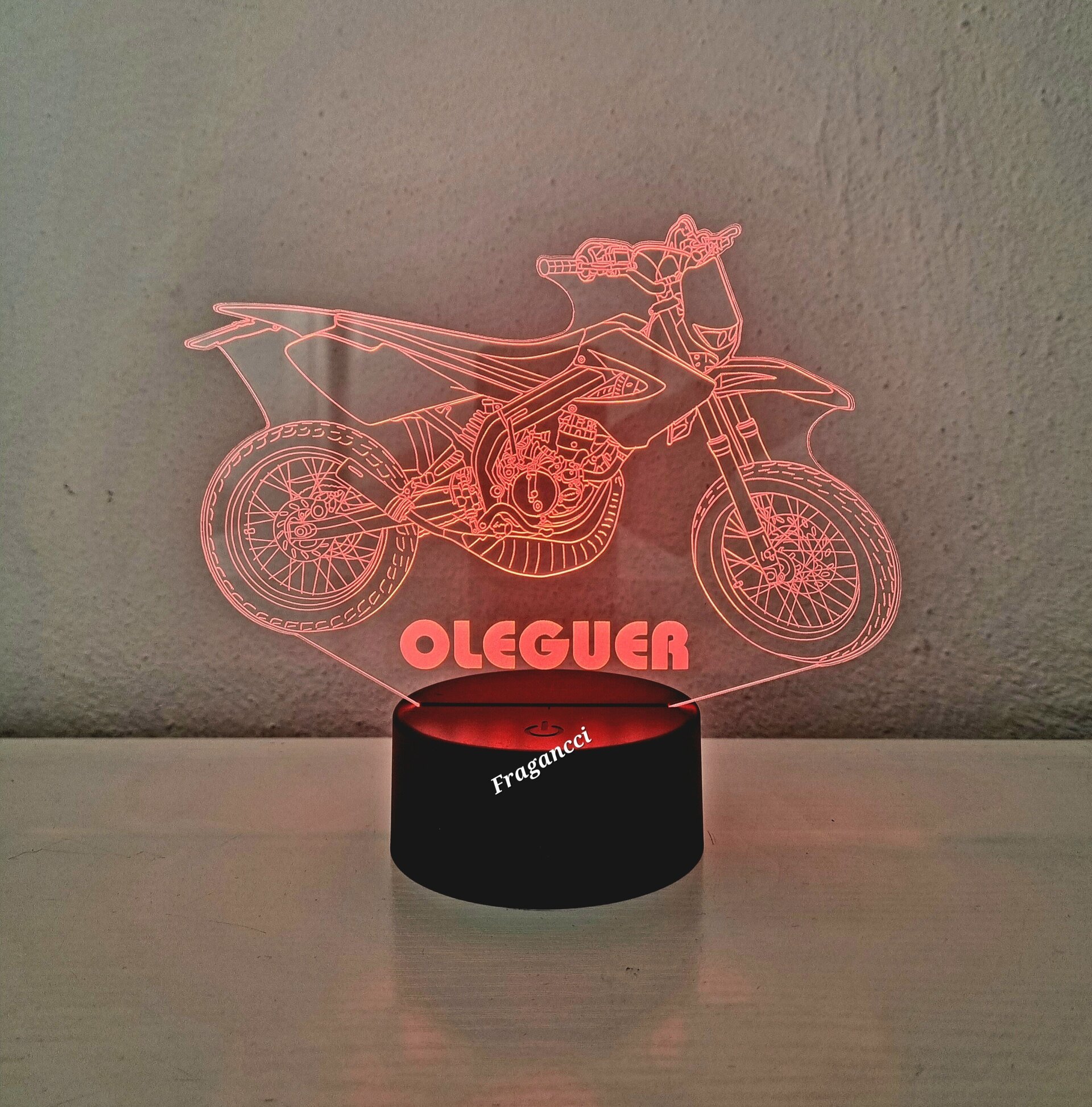 Lampara led 3d moto custom personalizable, Lámpara led sobremesa - 9