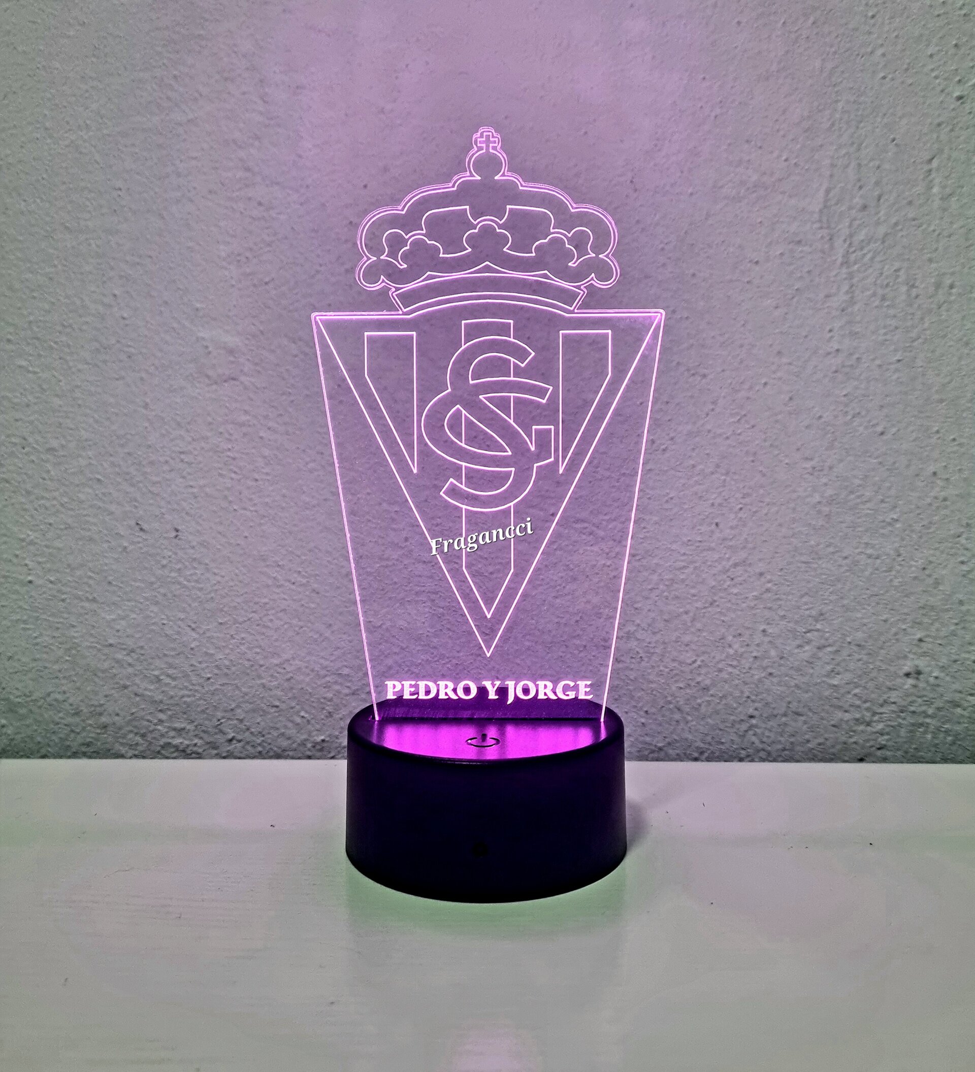 Lampara led 3d Escudo Futbol S de Gijon personalizable. - 6