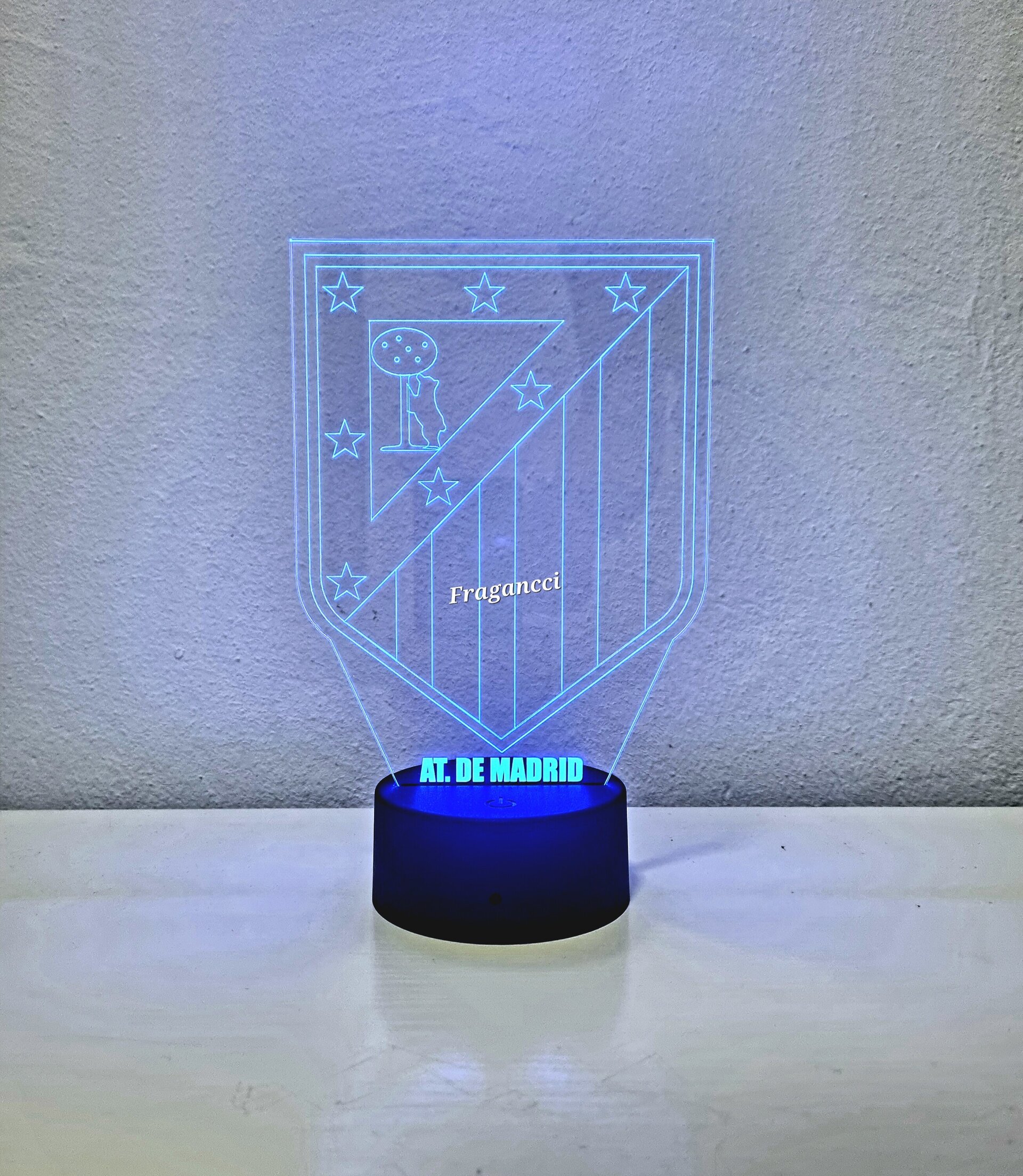 Lampara led 3d Escudo Futbol A de Madrid personalizable, Lámpara led sobremesa - 7