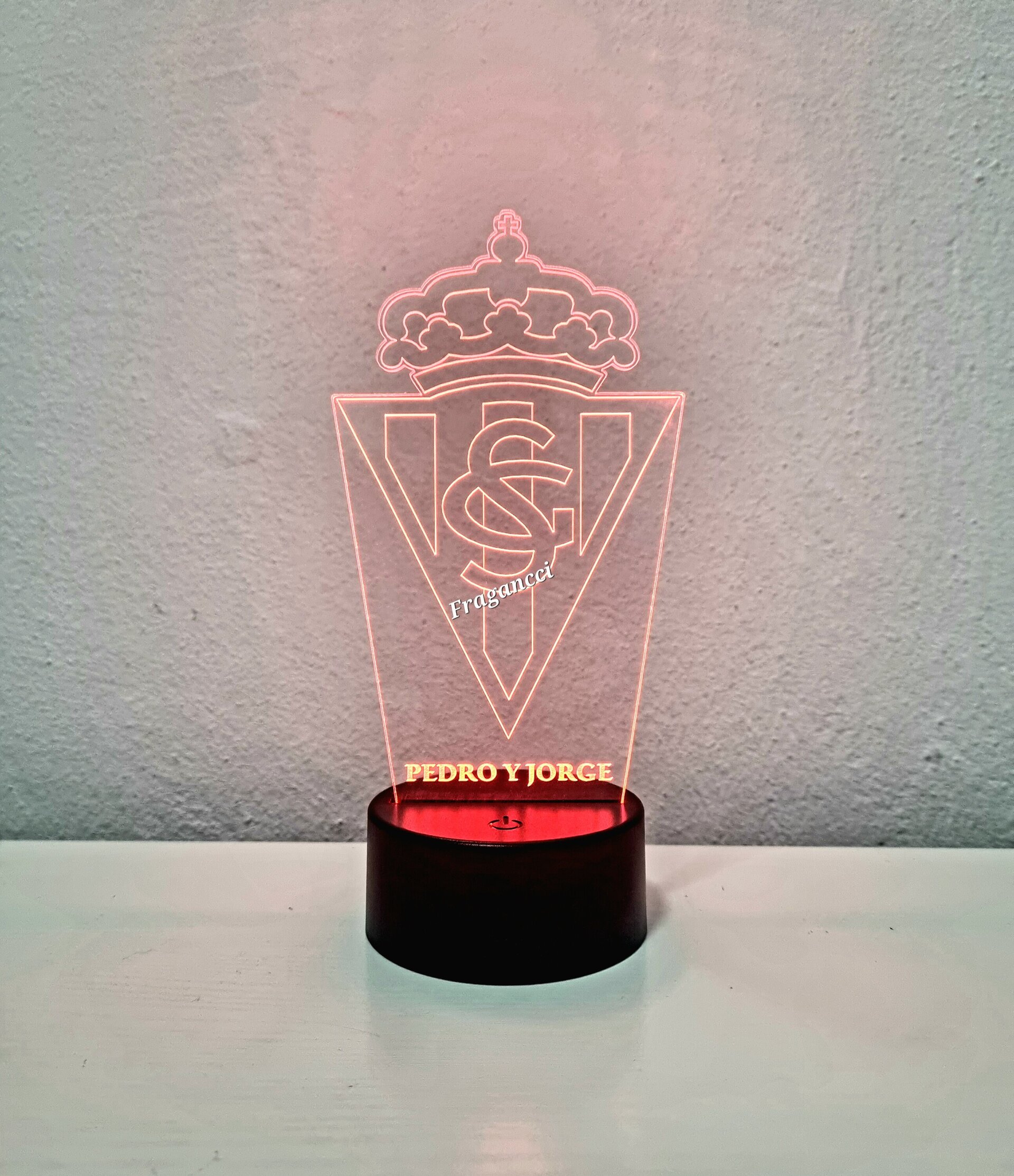 Lampara led 3d Escudo Futbol S de Gijon personalizable. - 9